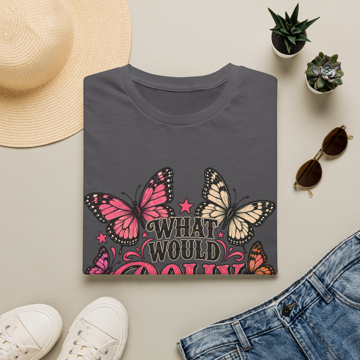 What Would Dolly Do? Butterfly Graphic Tee