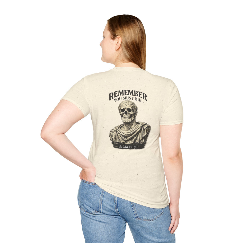 Memento Mori T-Shirt — Minimalist Latin Remembrance Tee