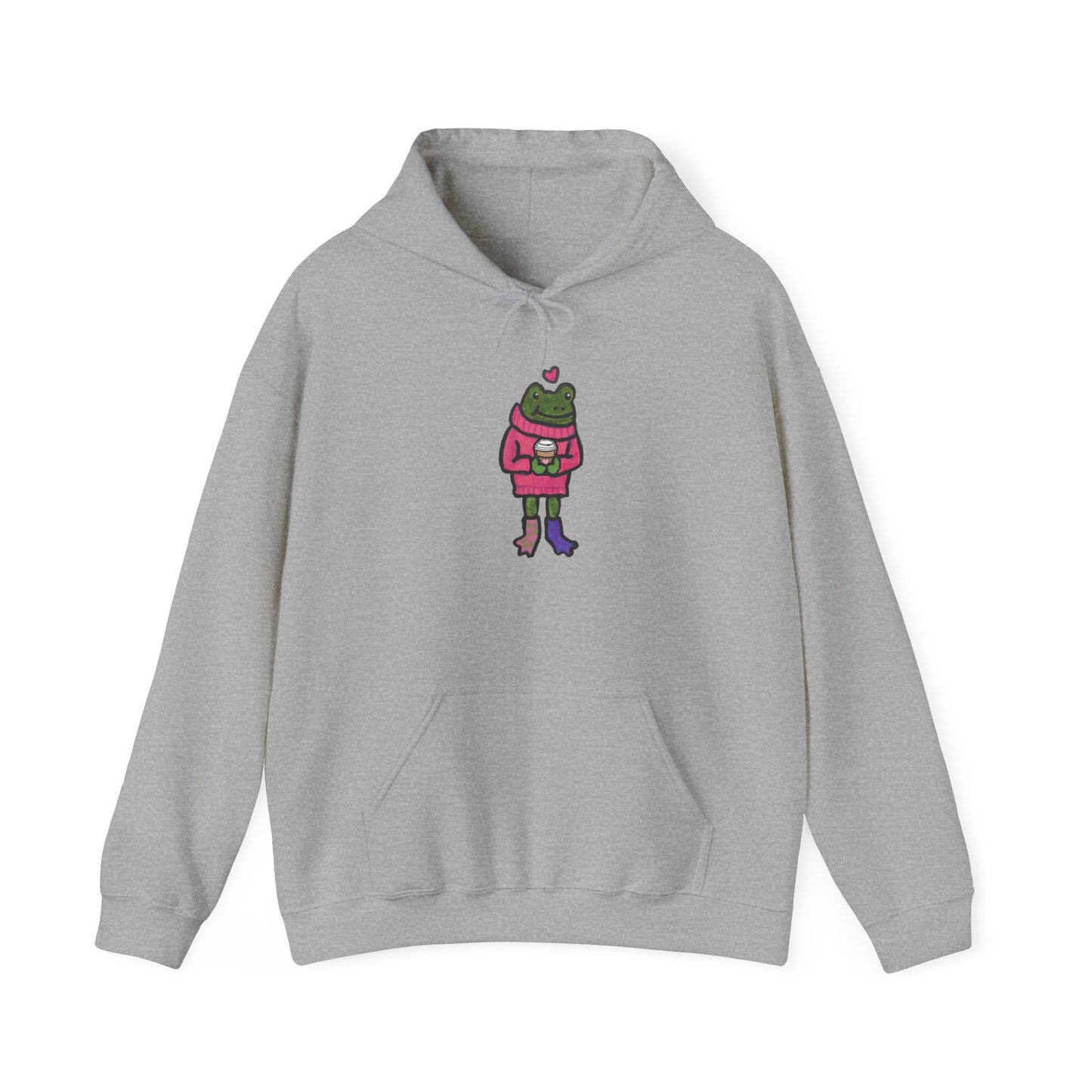 Cute Frog-Themed Unisex Hoodie - Cozy Heavy Blend Sweatshirt for All Occasions