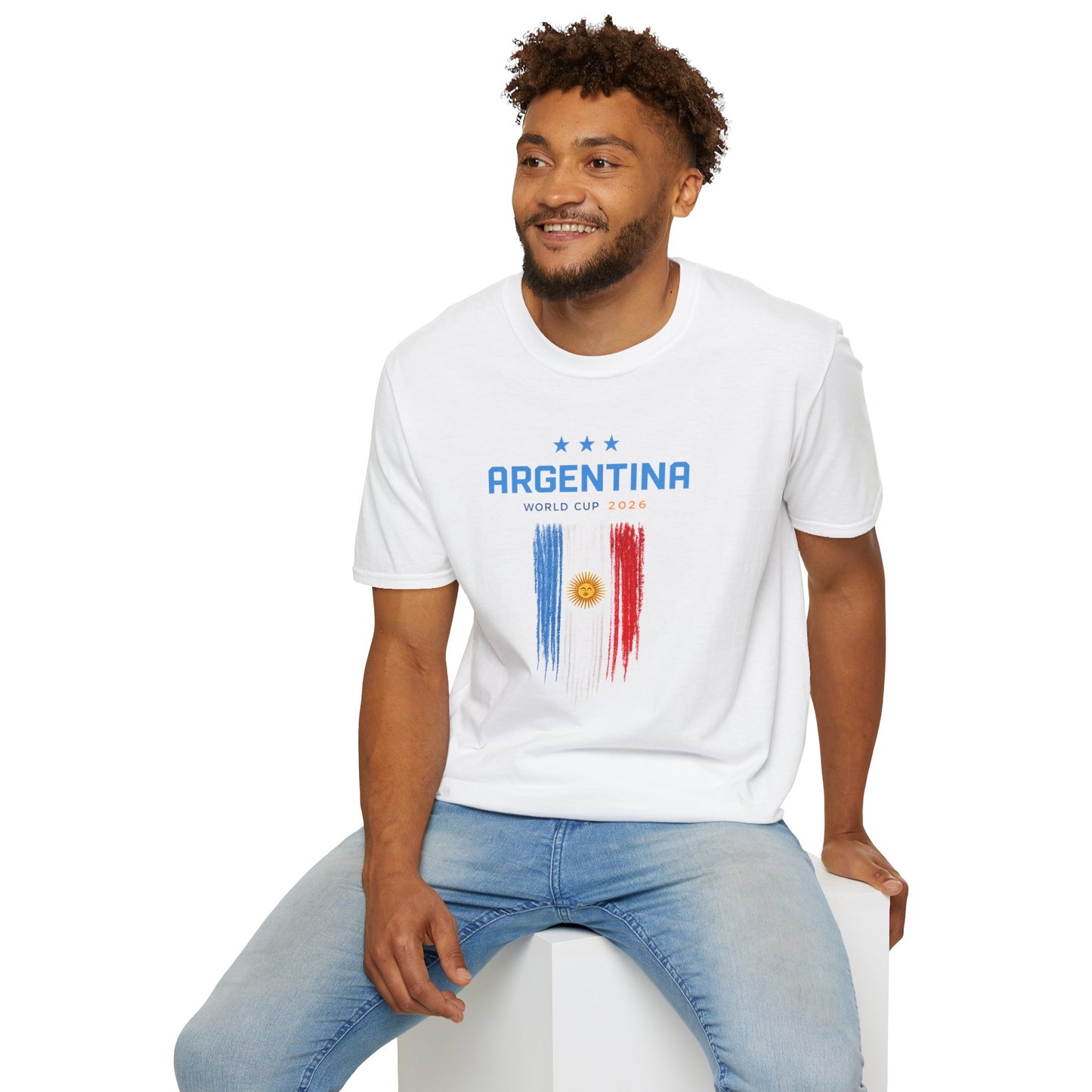 Argentina World Cup T-Shirt – Distressed Flag & Crest Soccer Tee