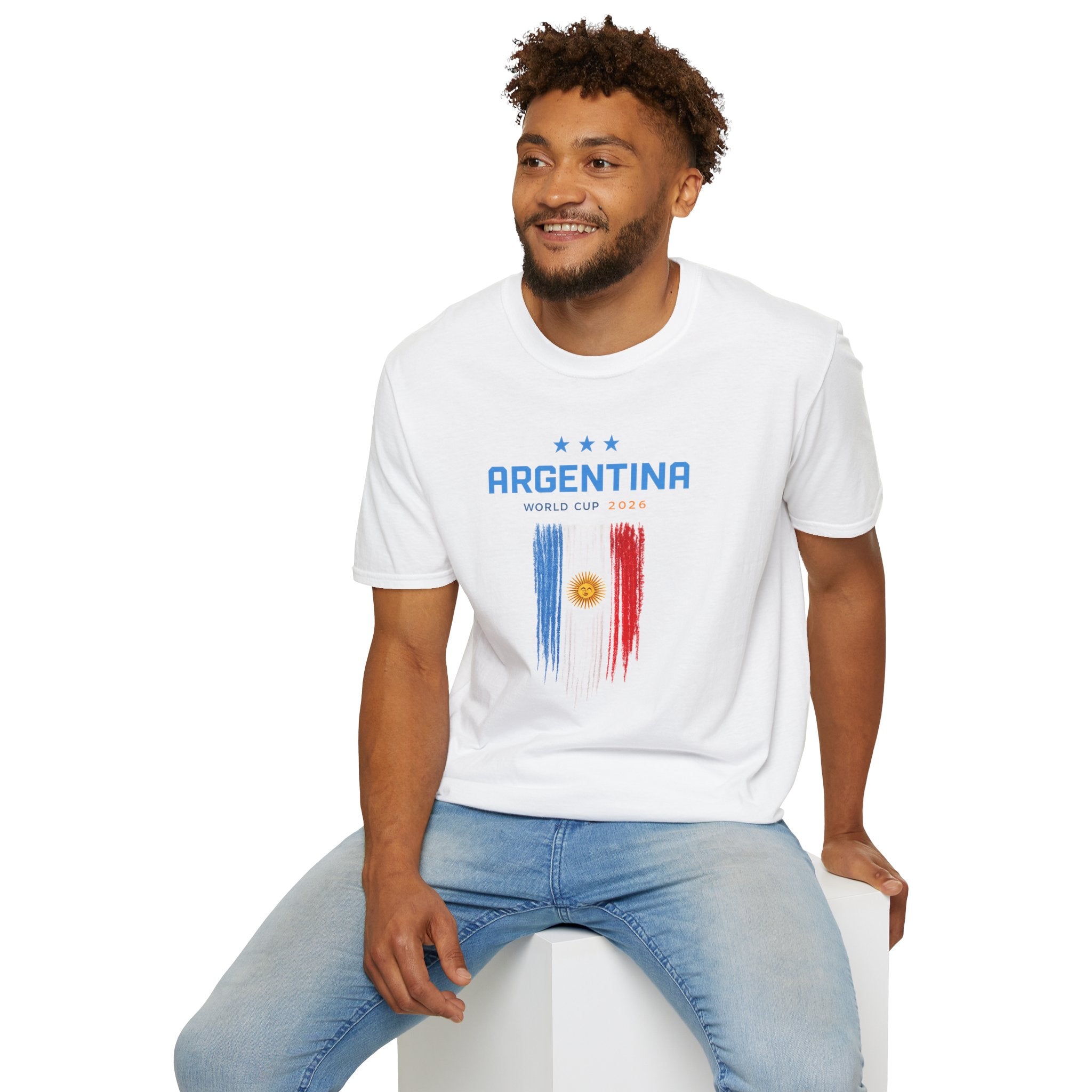 Argentina World Cup T-Shirt – Distressed Flag & Crest Soccer Tee