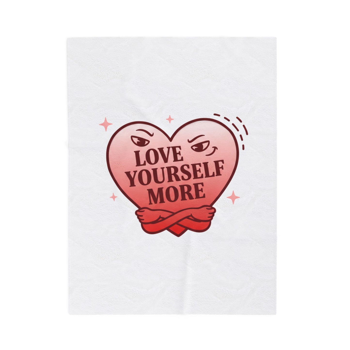 Love Yourself More Velveteen Plush Blanket | anti love heart, edgy Valentine