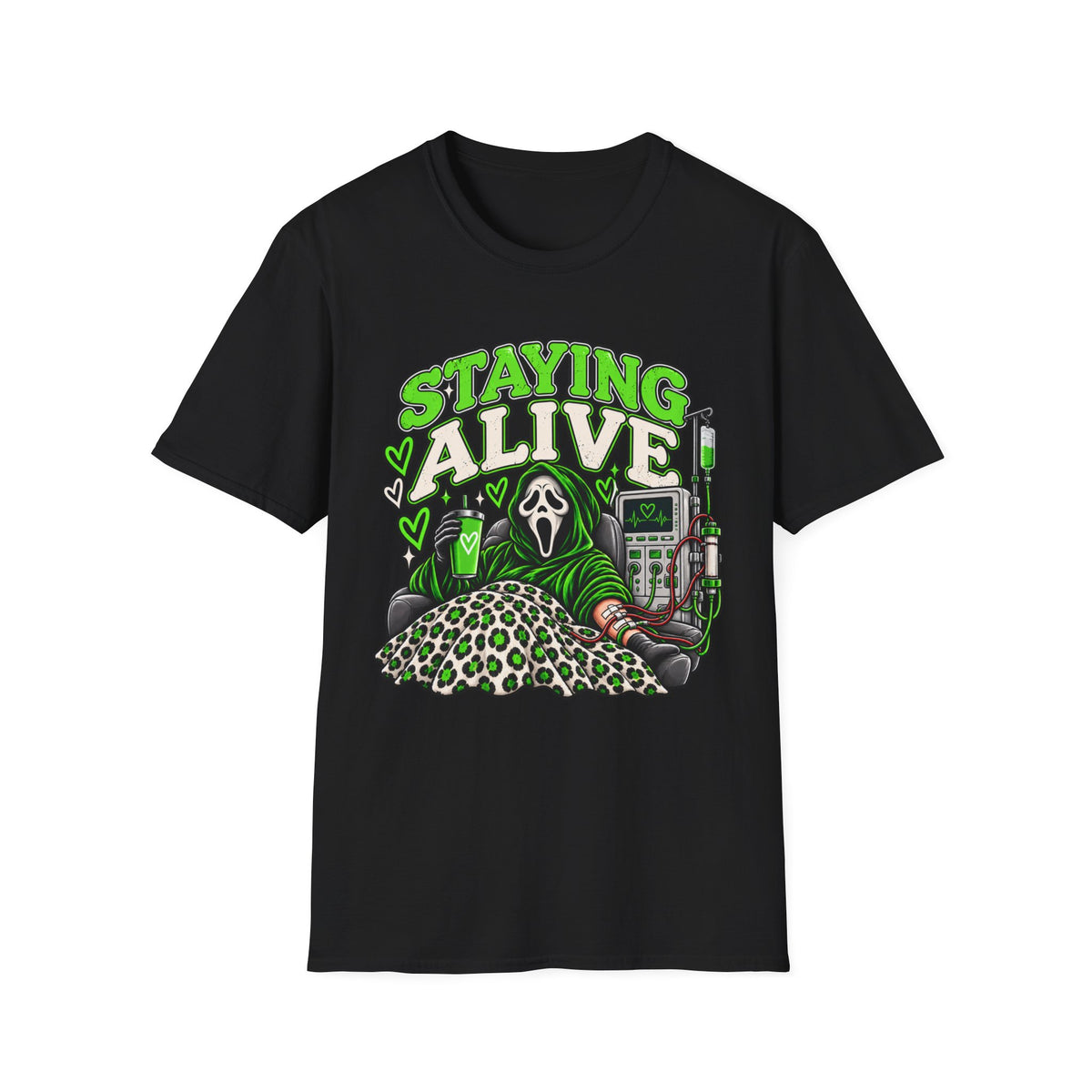 Staying Alive Dialysis Softstyle T-Shirt – Funny Kidney Awareness Tee