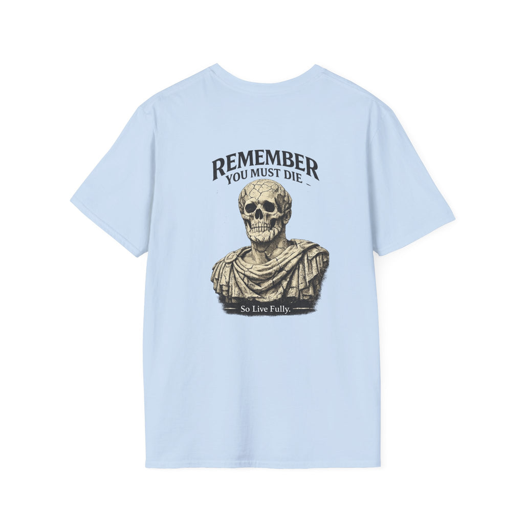 Memento Mori T-Shirt — Minimalist Latin Remembrance Tee
