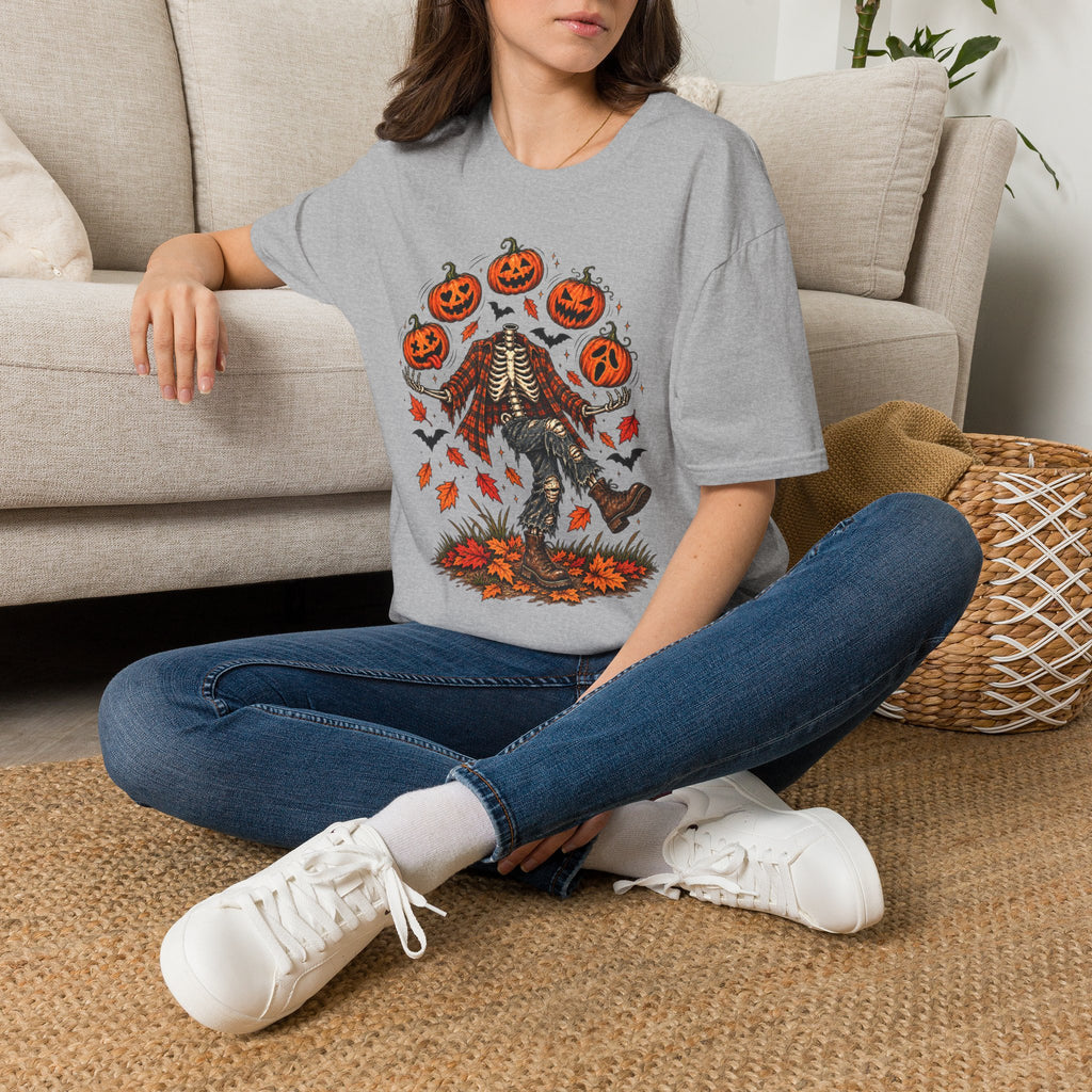 Headless Harvest – Juggling Pumpkins Halloween Tee 🎃💀
