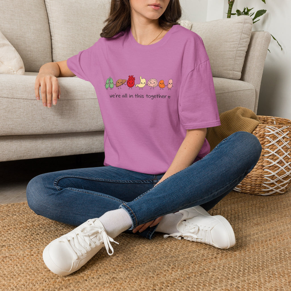We're All in This Together Cute Organ Organs T-Shirt HEATHER COLORS