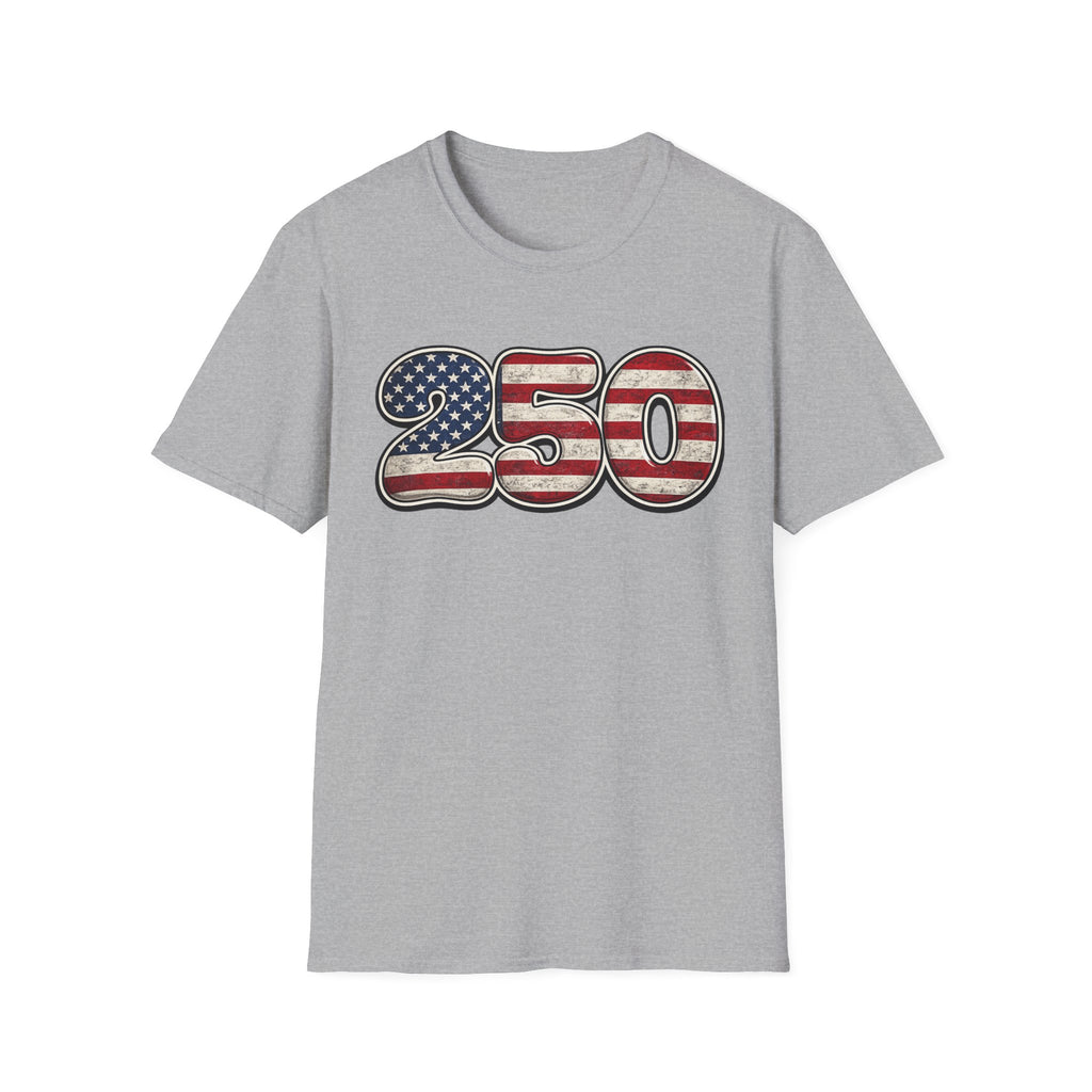 250 USA Flag T-Shirt — Patriotic Number Graphic Tee