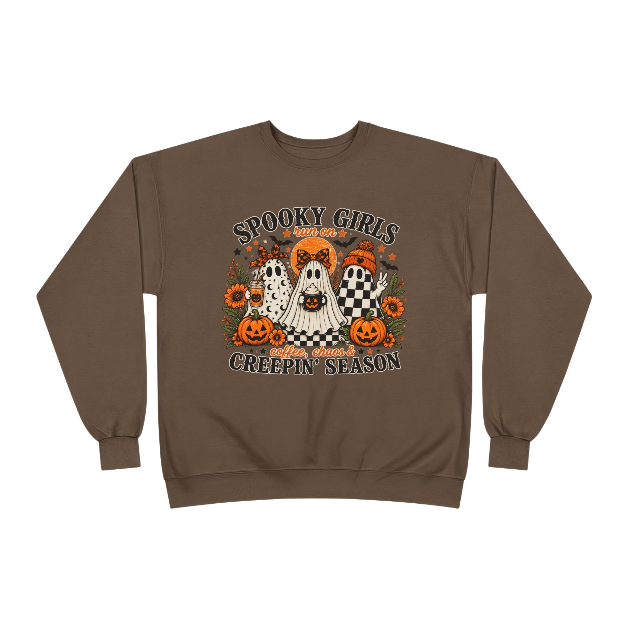 Spooky Girls Coffee & Chaos Halloween Sweatshirt