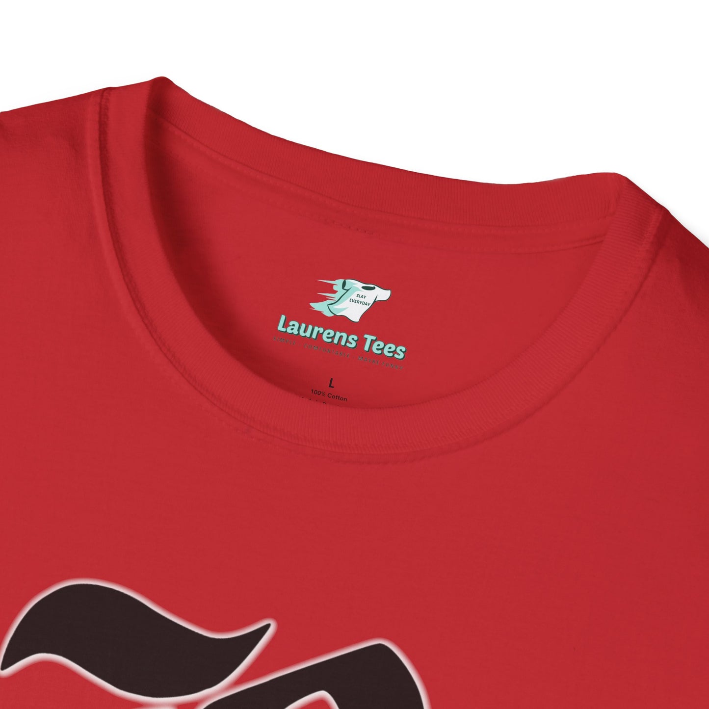 Custom one side Front or Back (RHS Baseball used as example) - Unisex Softstyle T-Shirt