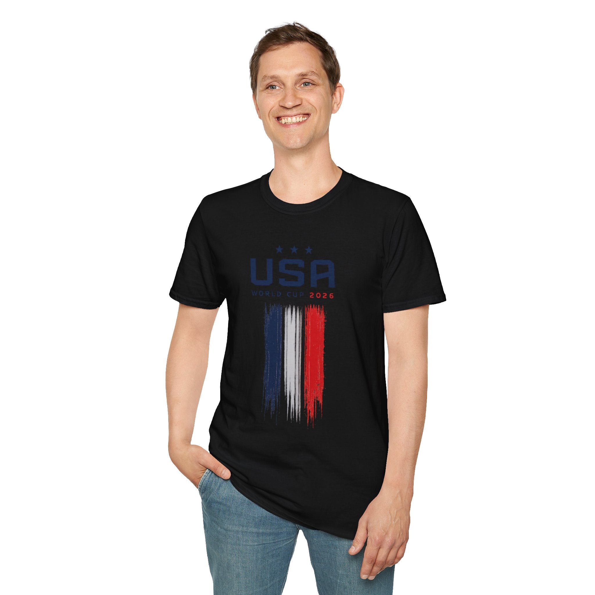 USA World Cup 2026 T-Shirt — Patriotic Red White Blue Soccer Fan Tee