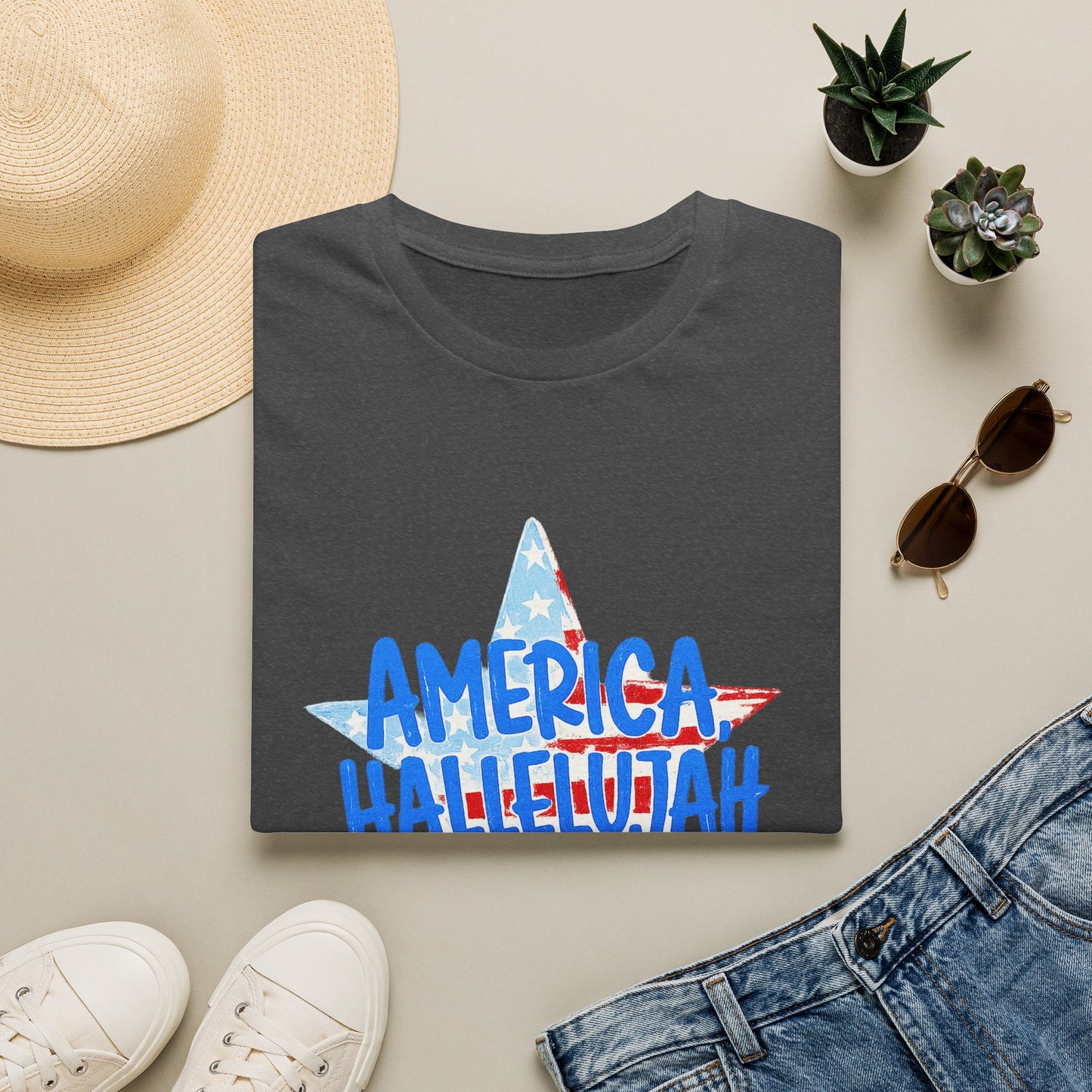 America Hallelujah T-Shirt — Patriotic Fourth of July Star Tee
