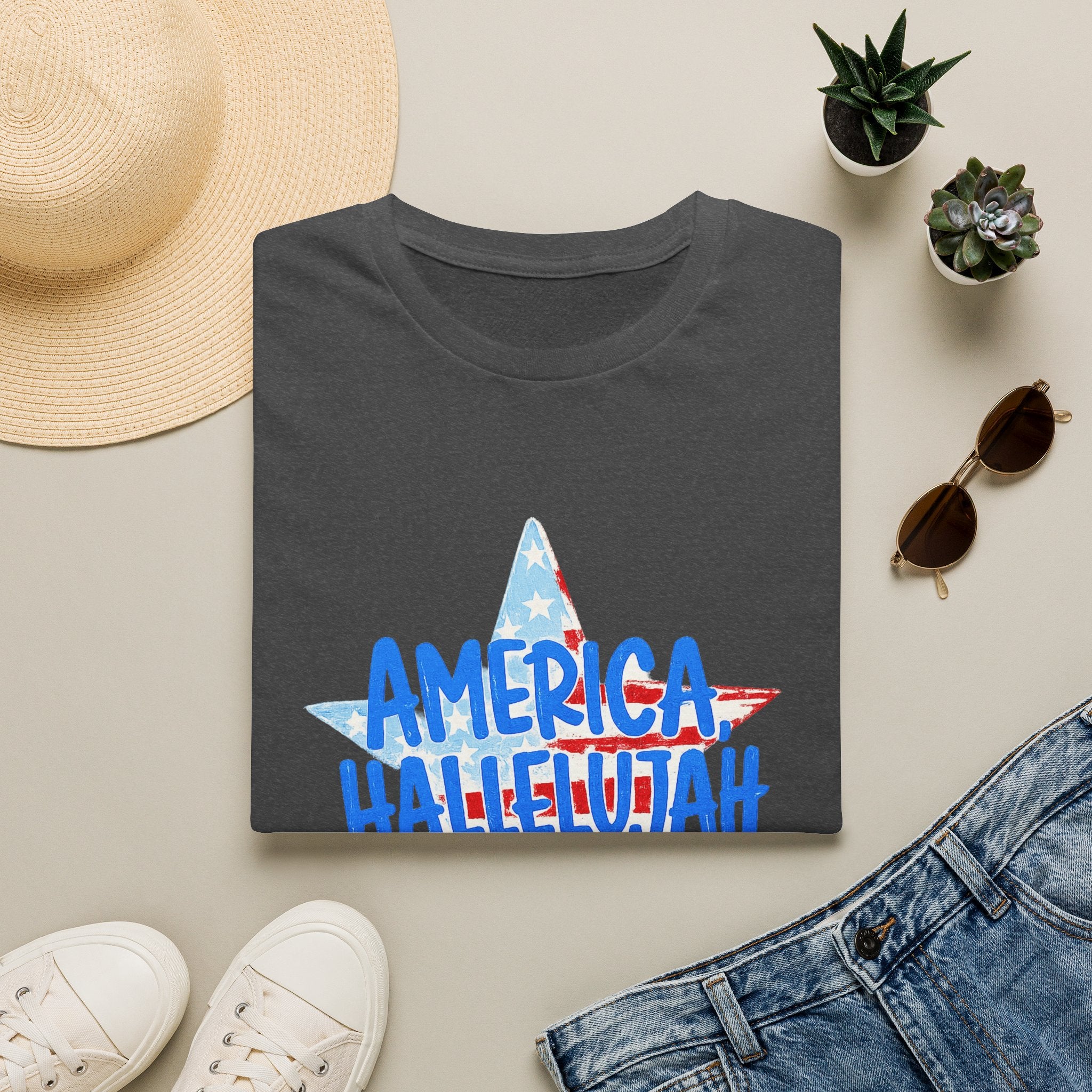 America Hallelujah T-Shirt — Patriotic Fourth of July Star Tee