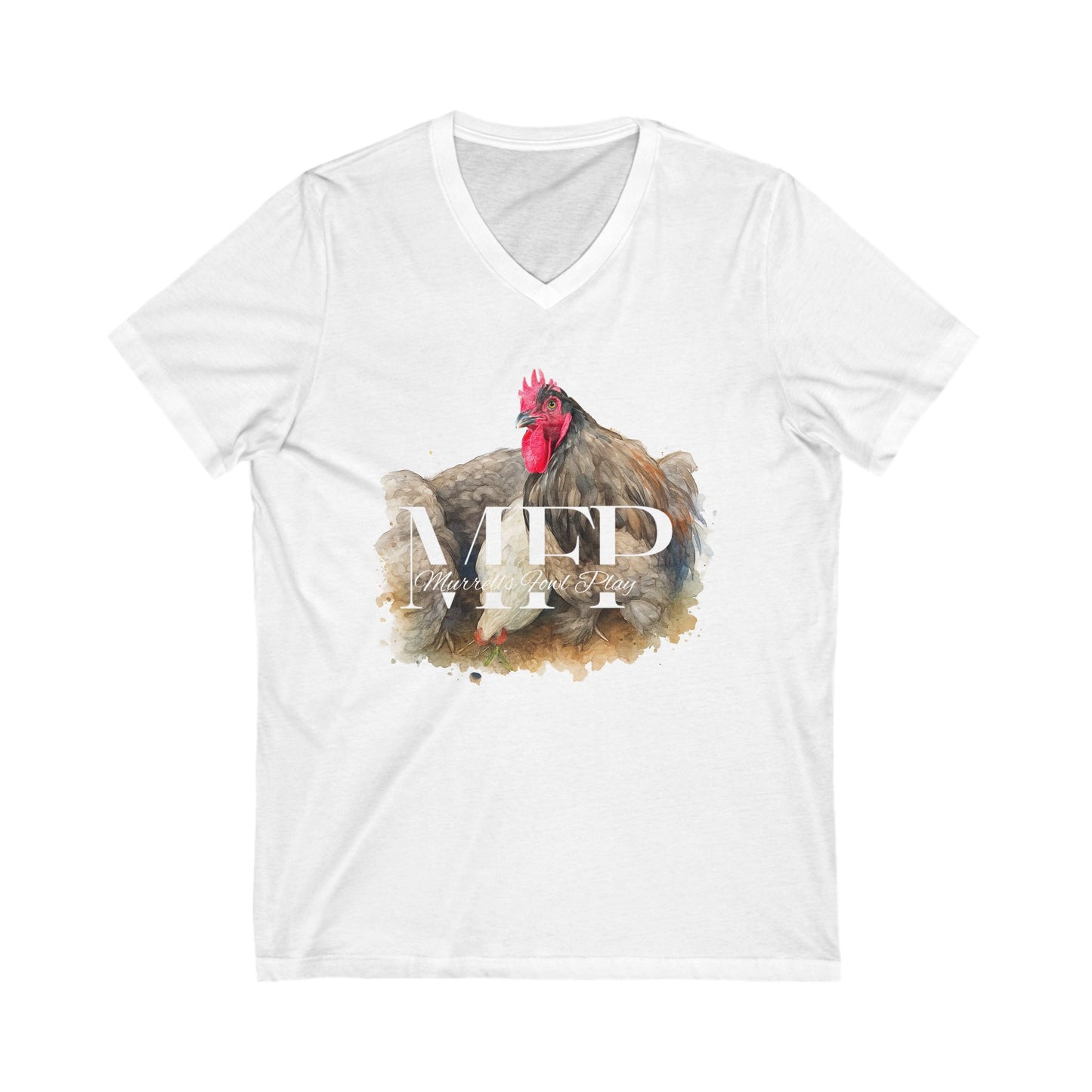 Vintage Chicken V-Neck Tee, Farmhouse Style Tee, Casual Graphic Shirt, Gift for Animal Lovers, Quirky Farm Apparel