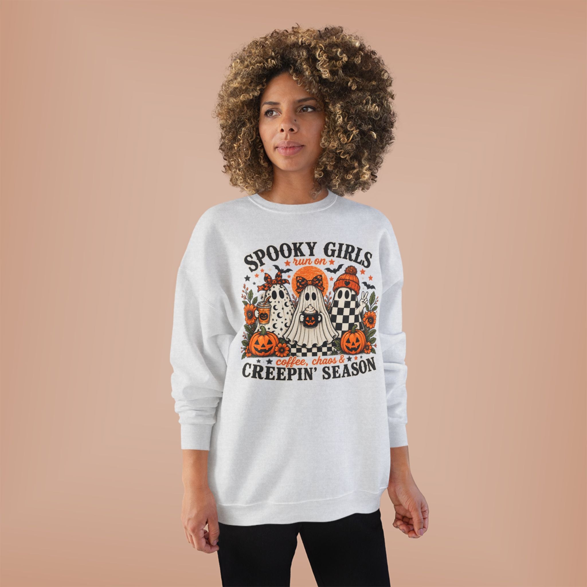 Spooky Girls Coffee & Chaos Halloween Sweatshirt