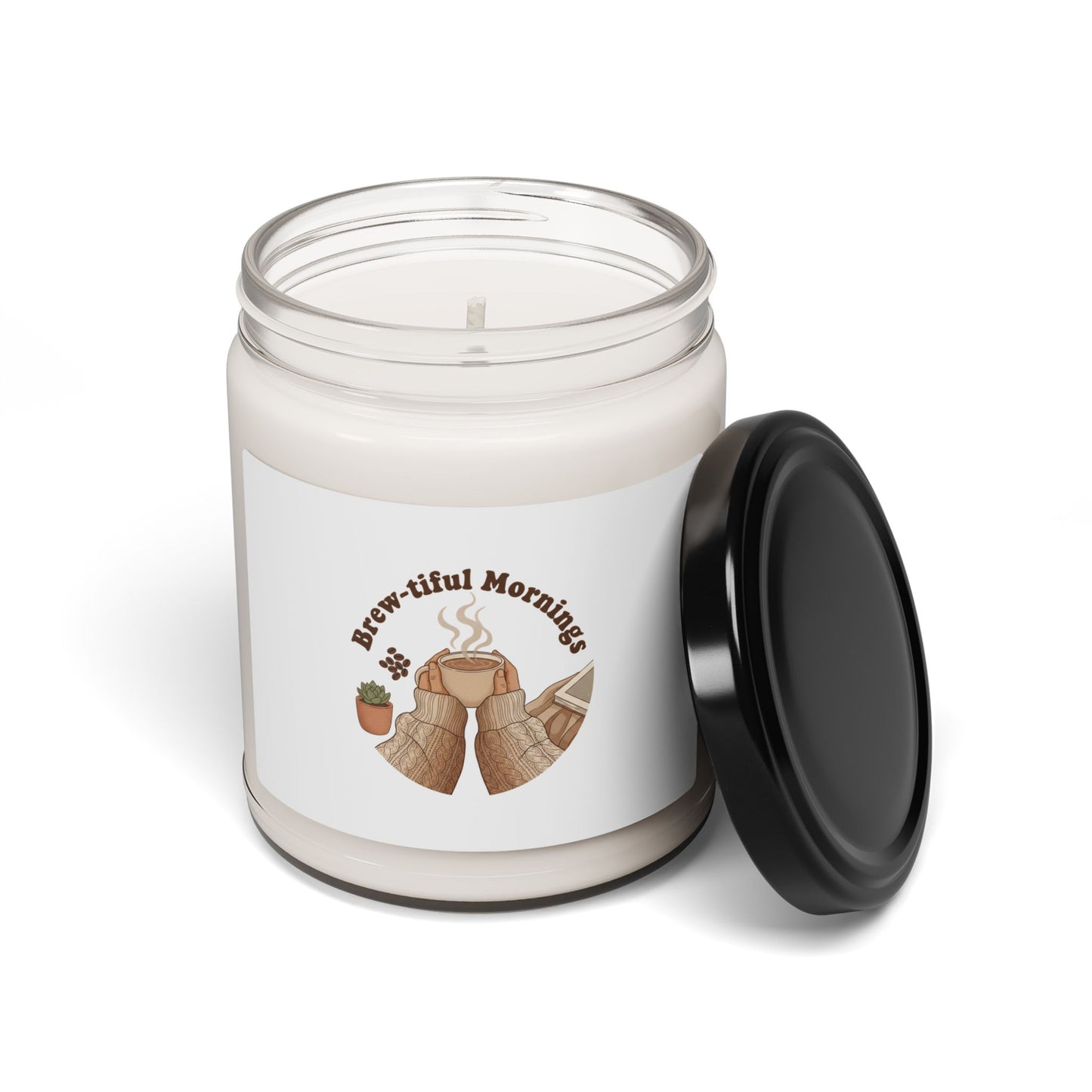 Brew-tiful Mornings Candle | Coffee Aesthetic, Espresso Illustration