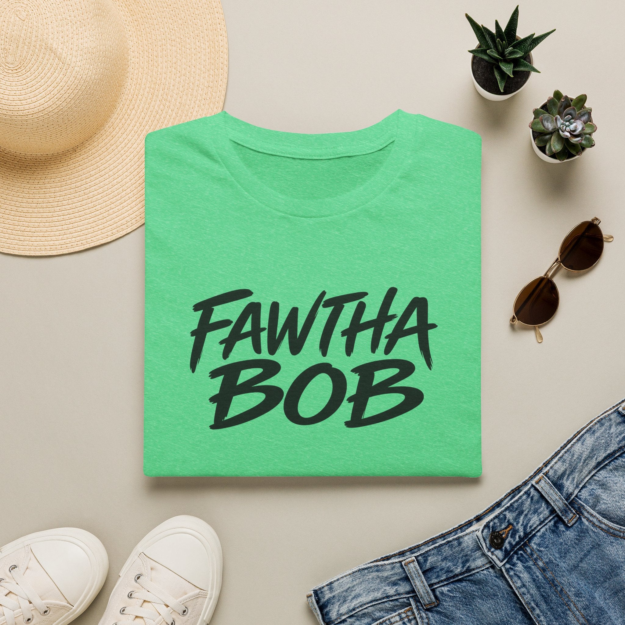 Fawtha Bob Graphic T‑Shirt — Bold Script Casual Tee