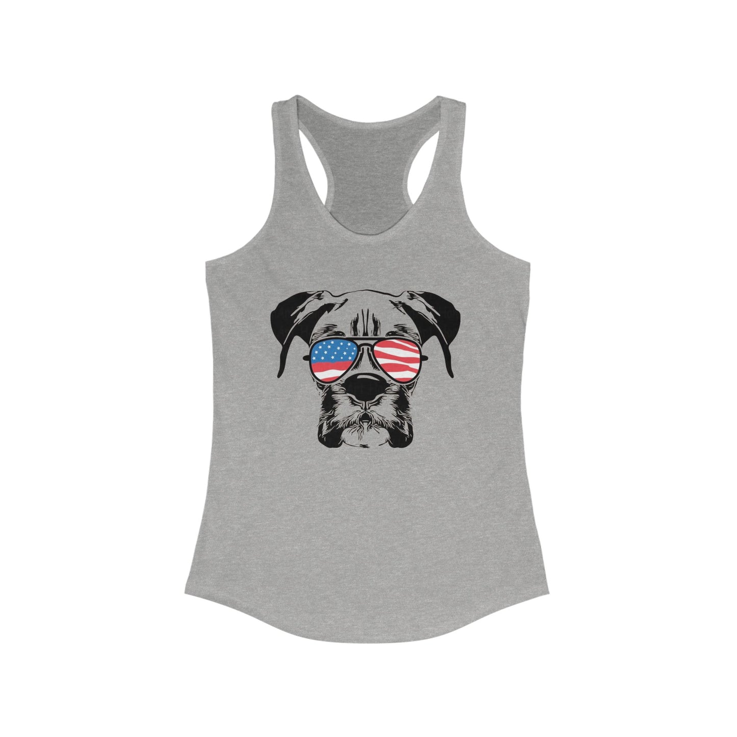 Patriotic Dog Tank Top, Women's Summer Top, Cute Pet Lover Gift, American Flag Apparel, Perfect for BBQs and Independence Day