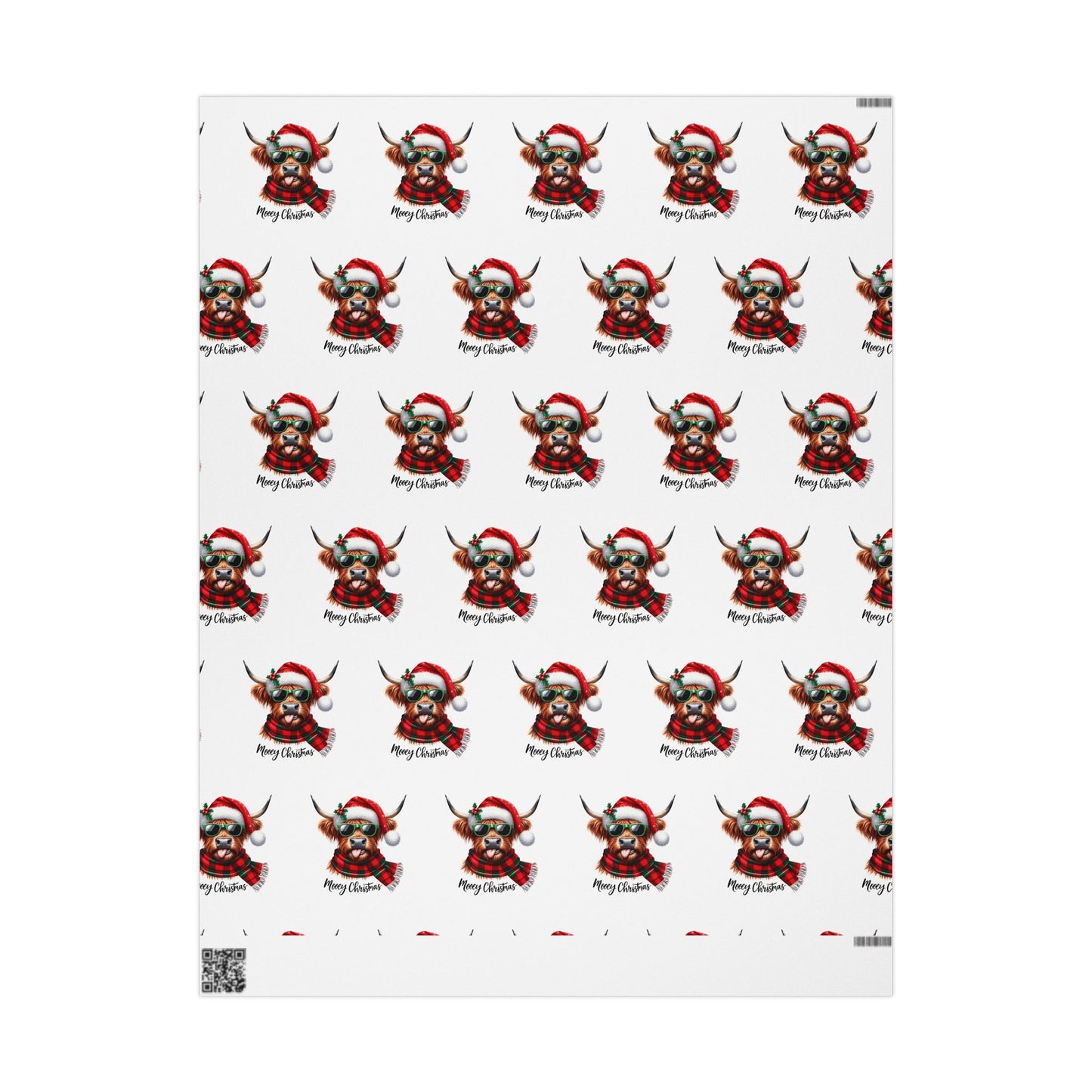 Mooey Christmas Highland Cow Wrapping Paper