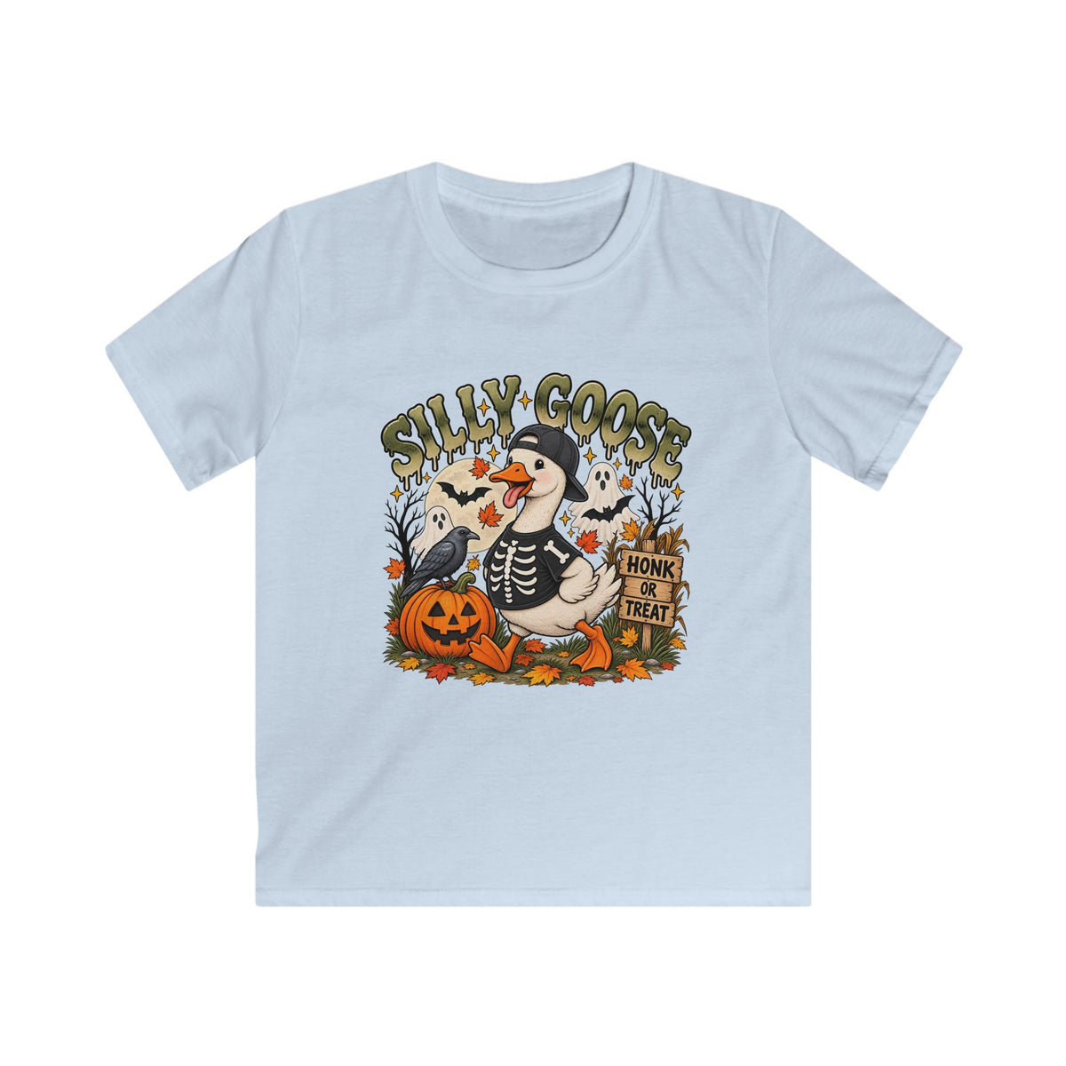 Silly Goose Honk or Treat Kids Halloween T-Shirt 🪿🎃
