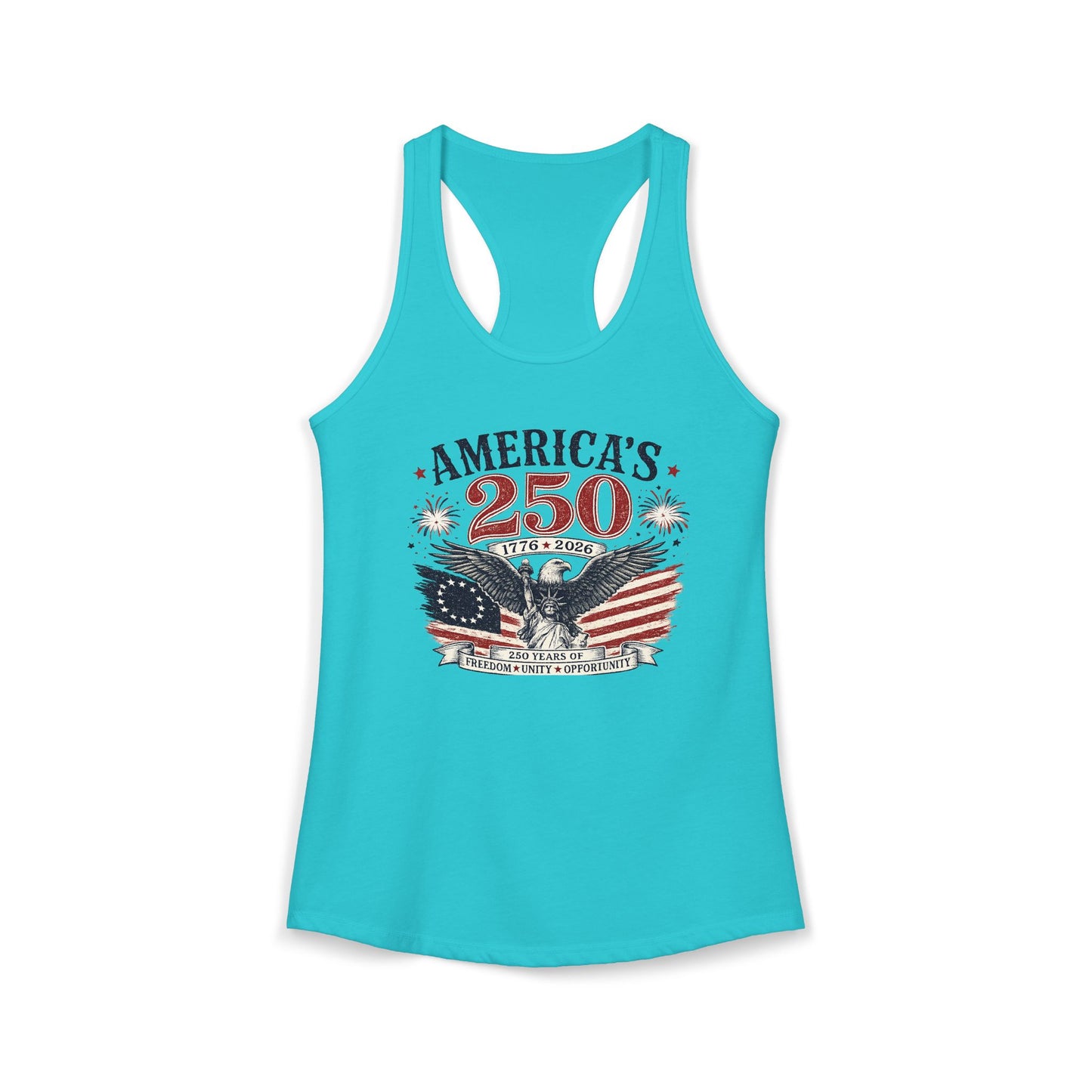 America’s 250th Anniversary Patriotic Eagle Women’s Racerback Tank Top | Vintage USA 1776–2026 Graphic Tank