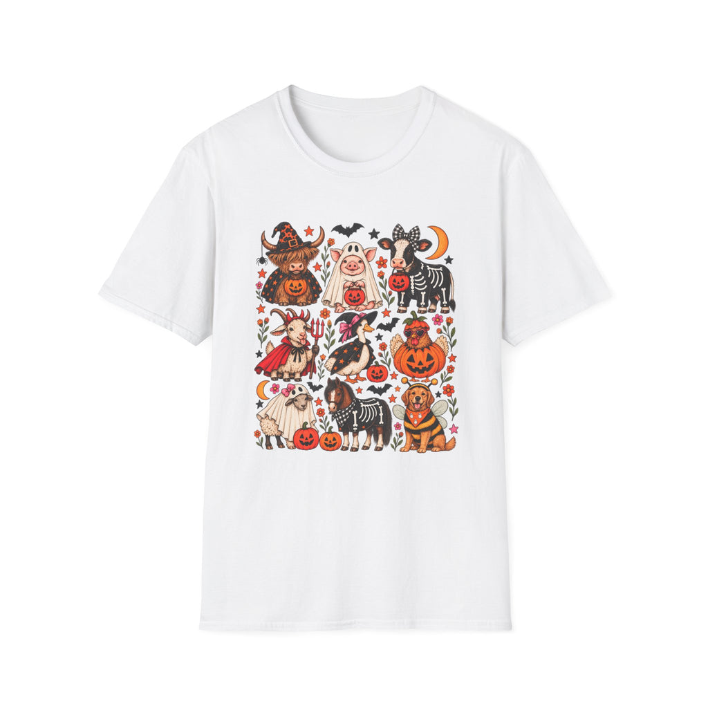 Halloween on the Farm – Spooky Farm Animals Graphic Tee 🎃🐮👻