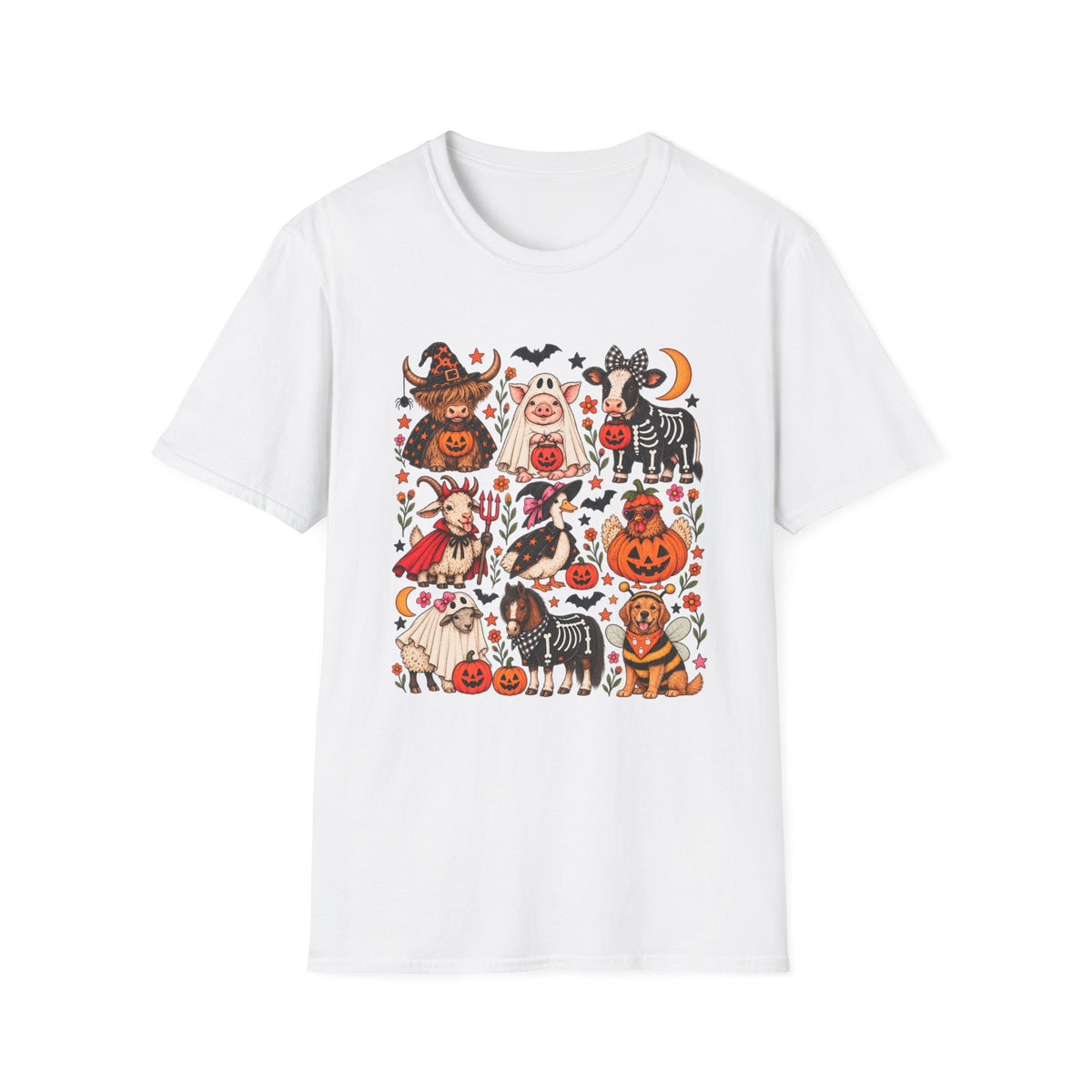 Halloween on the Farm – Spooky Farm Animals Graphic Tee 🎃🐮👻