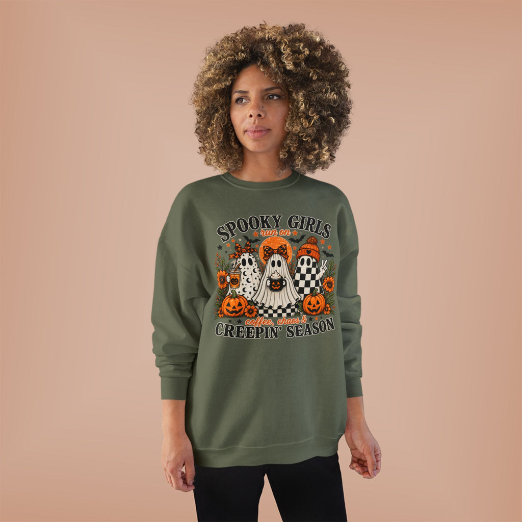 Spooky Girls Coffee & Chaos Halloween Sweatshirt