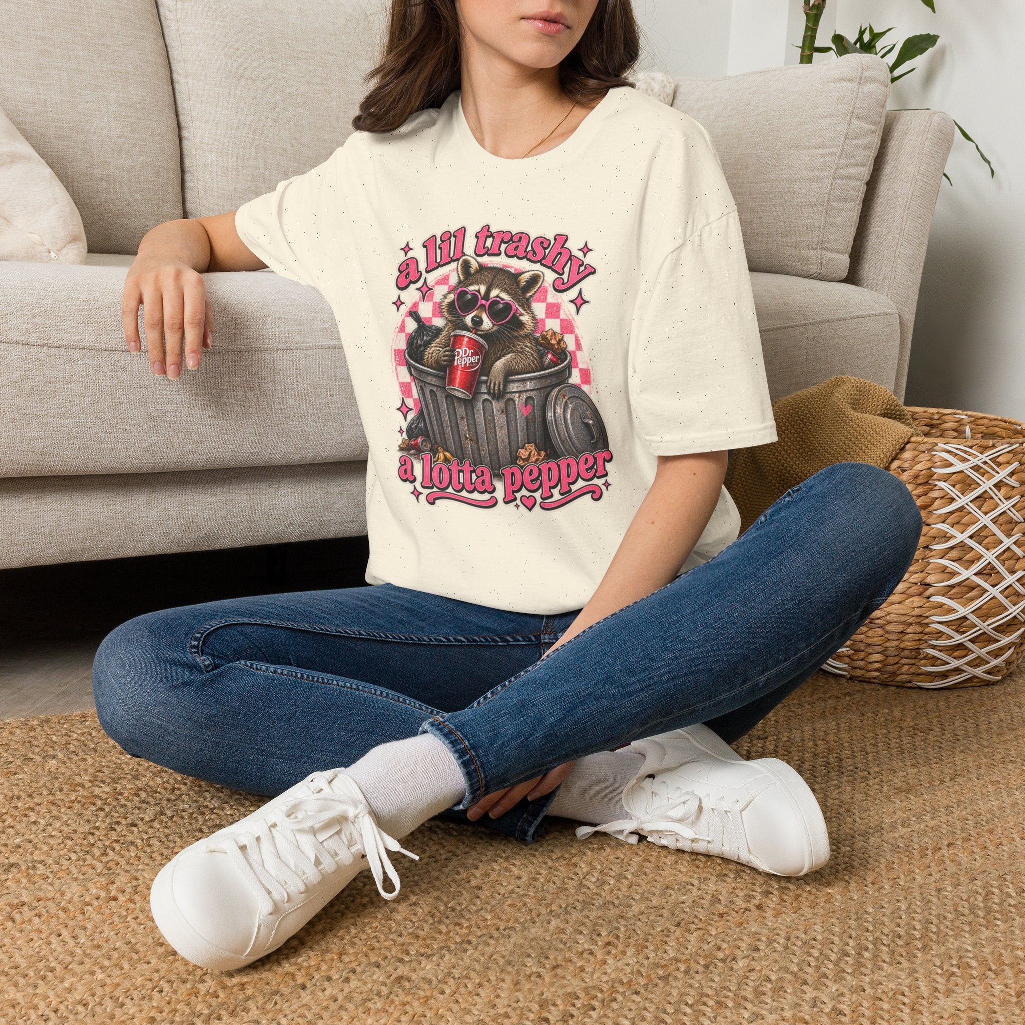 A Lil Trashy, A Lotta Pepper Raccoon Tee 🦝🥤