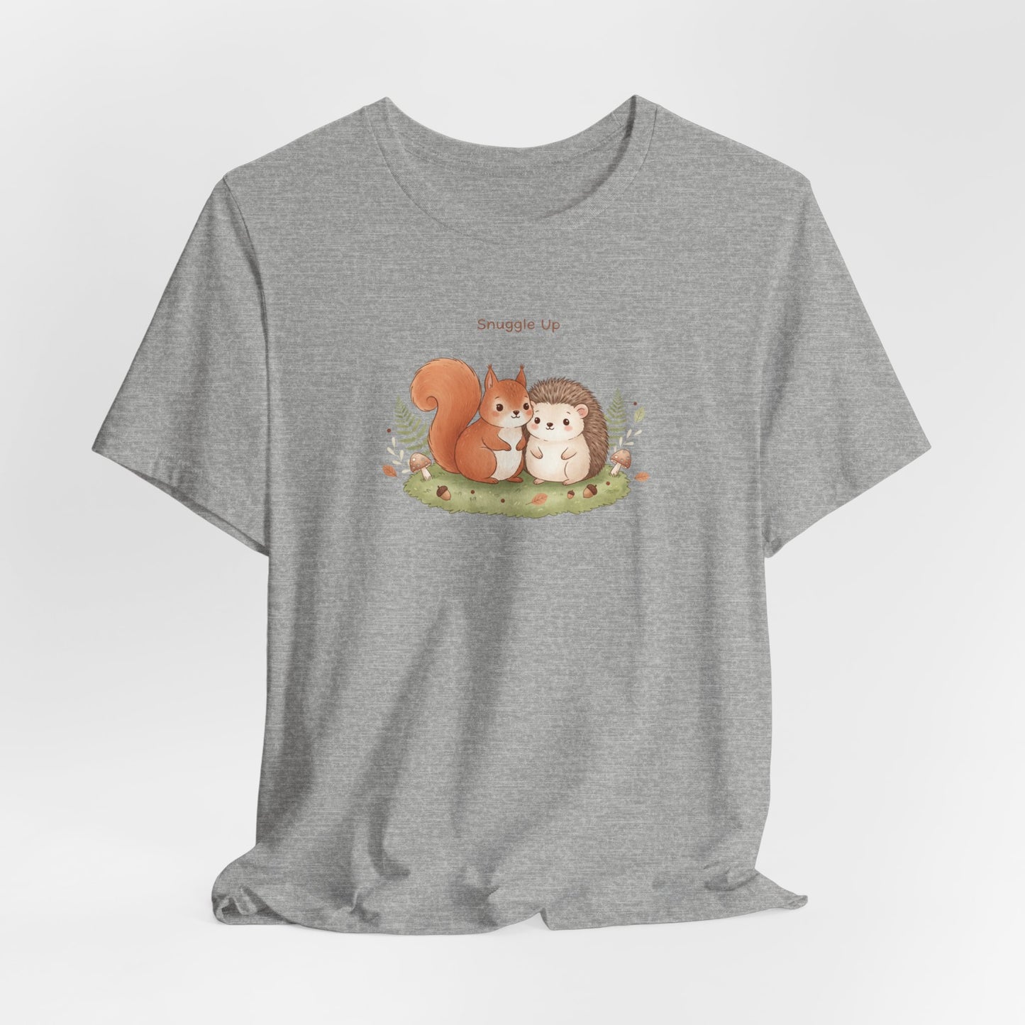 Cute Squirrel & Hedgehog Illustration Tee | cute animal illustration, winter forest art