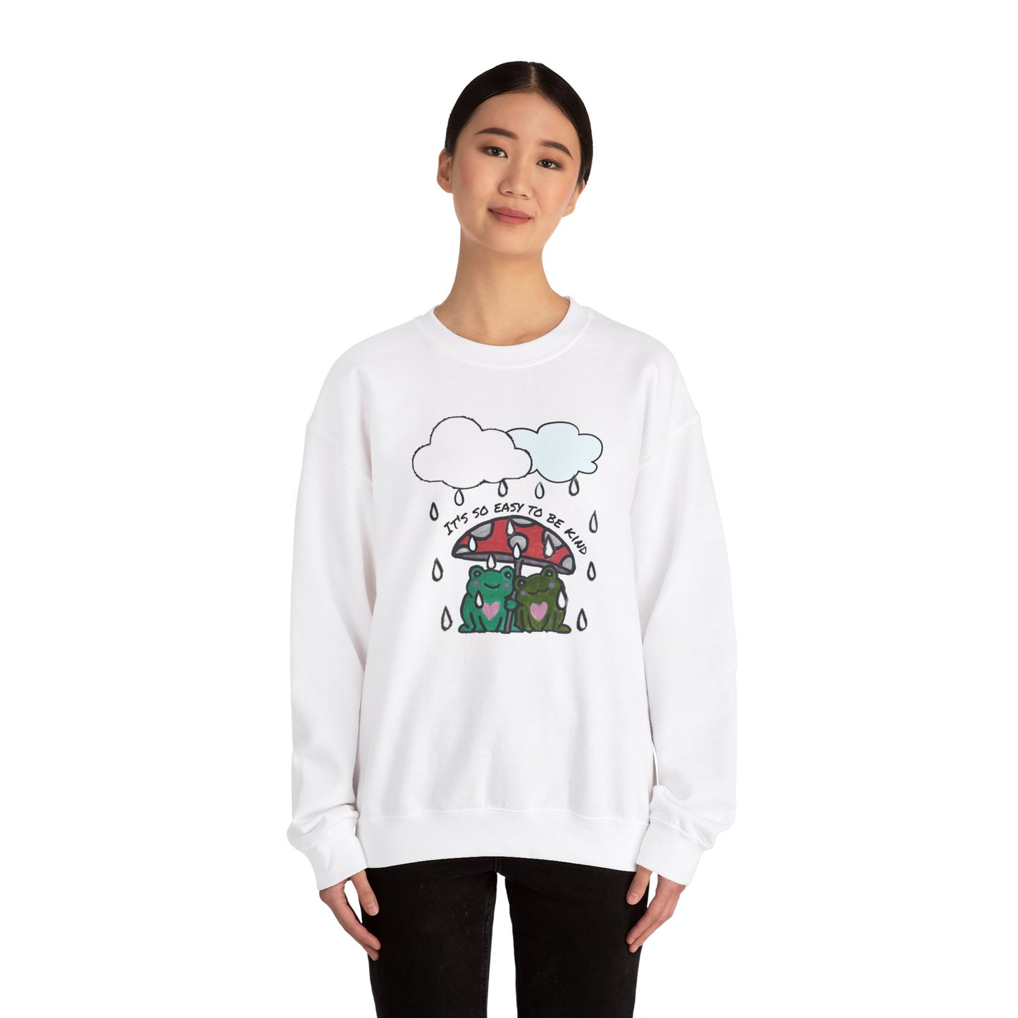 Cute Frogs Kindness Crewneck Sweatshirt - Unisex Heavy Blend