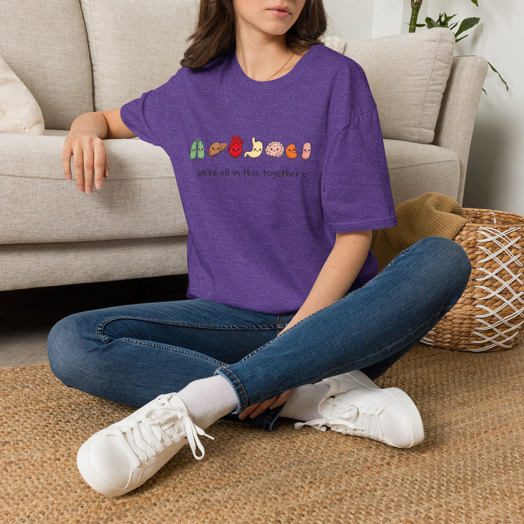 We're All in This Together Cute Organ Organs T-Shirt HEATHER COLORS