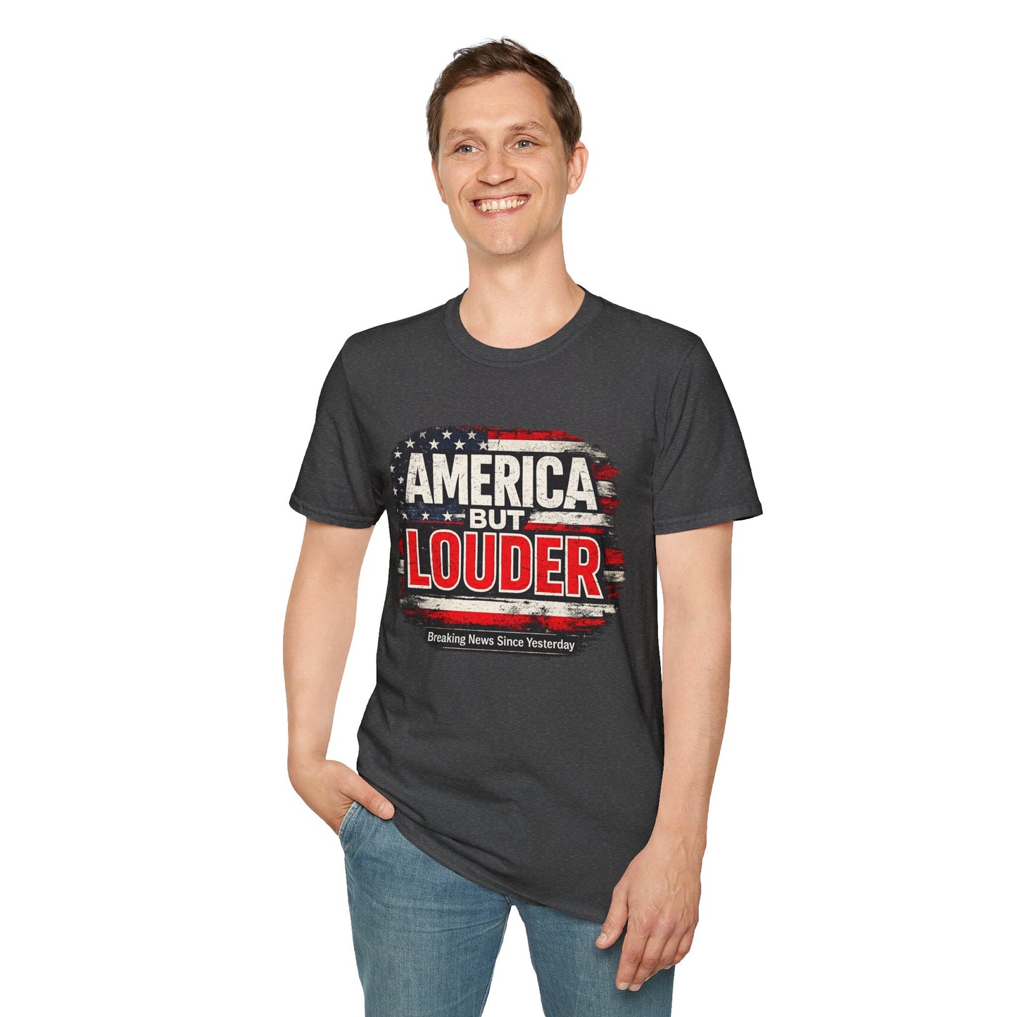 America But Louder T-Shirt — Patriotic American Flag Graphic Tee