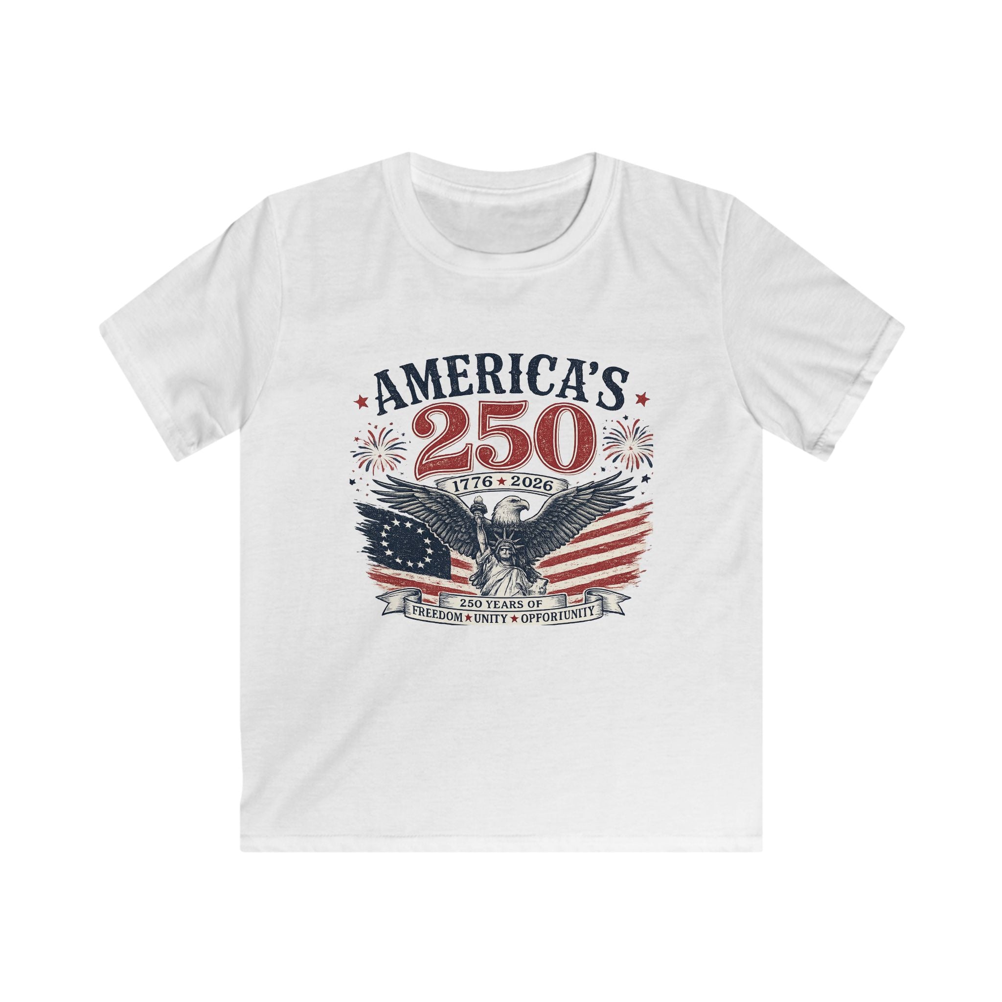 Kids Tee — America’s 250th Anniversary Patriotic Eagle T-Shirt – Vintage USA 1776–2026 Graphic Tee