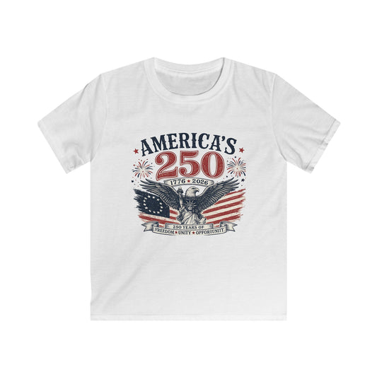 Kids Tee — America’s 250th Anniversary Patriotic Eagle T-Shirt – Vintage USA 1776–2026 Graphic Tee