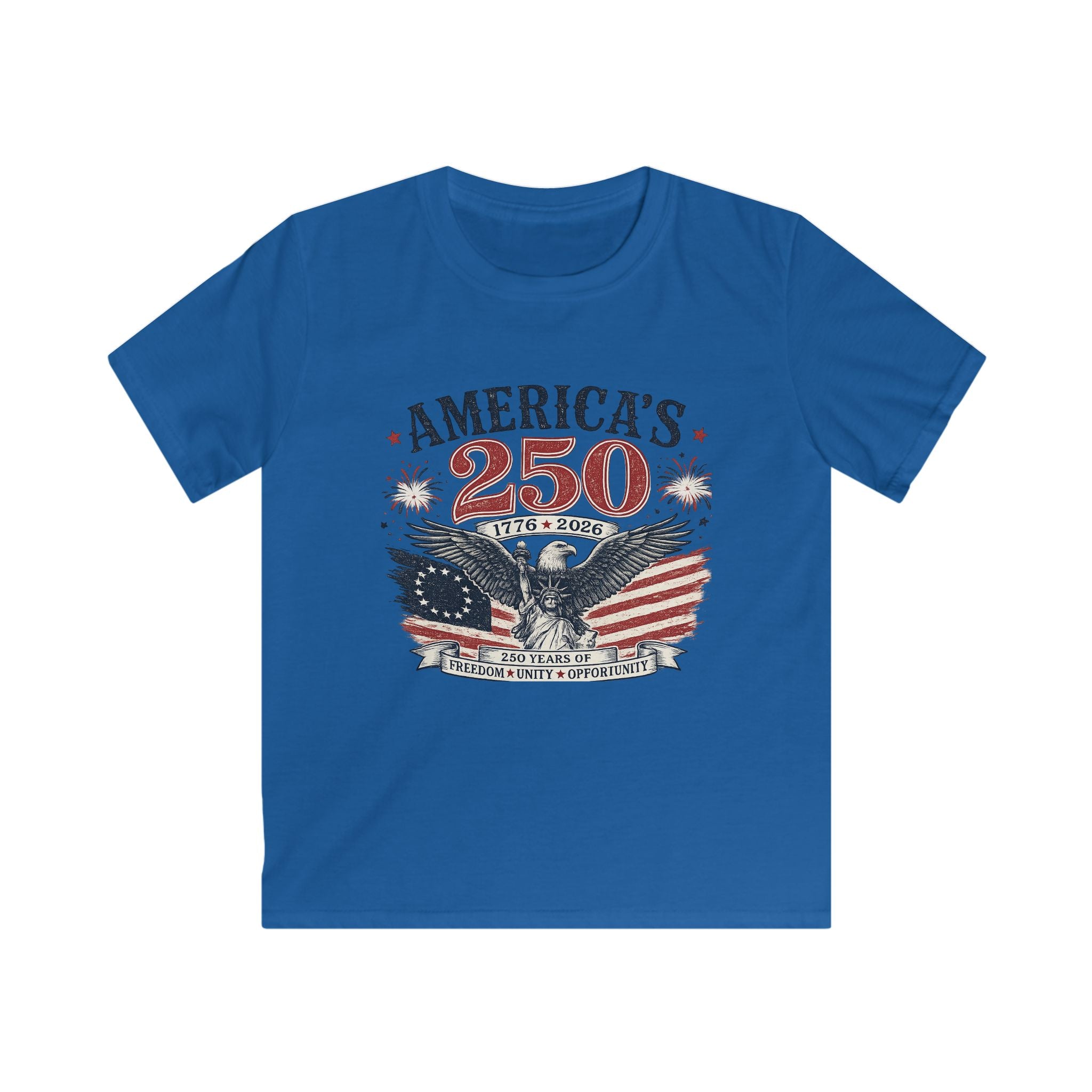 Kids Tee — America’s 250th Anniversary Patriotic Eagle T-Shirt – Vintage USA 1776–2026 Graphic Tee