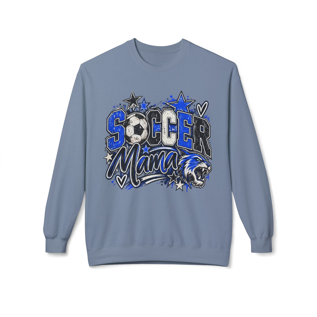Soccer Mama Softstyle Sweatshirt – Women's Soccer Crewneck with Wildcat Design