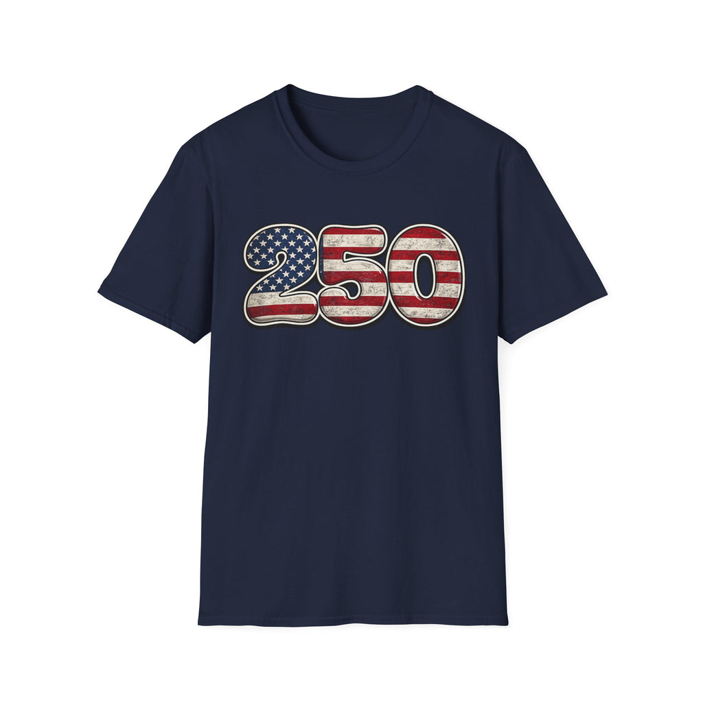 250 USA Flag T-Shirt — Patriotic Number Graphic Tee