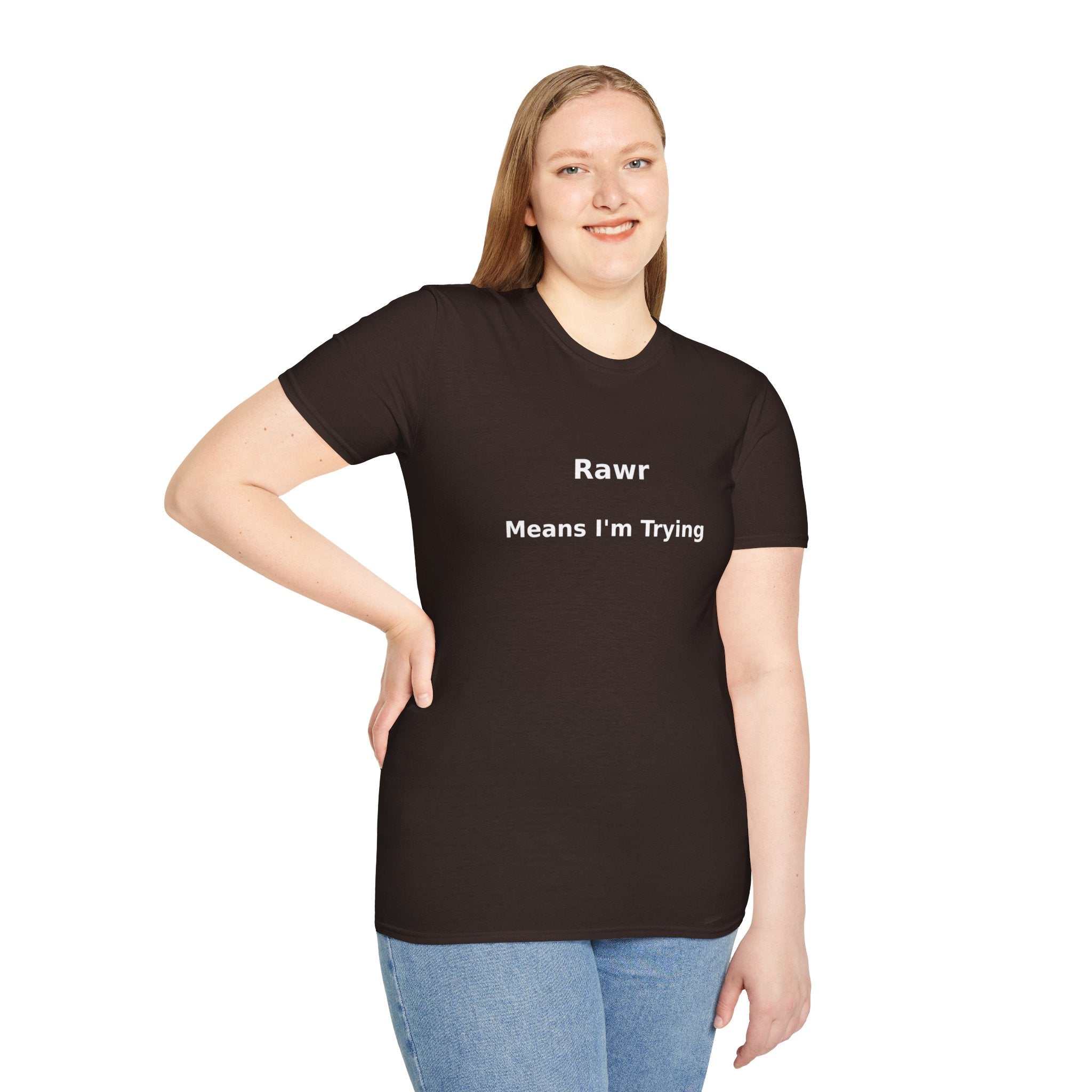 "Rawr Means I’m Trying" T-Shirt — Cute Funny Graphic Tee