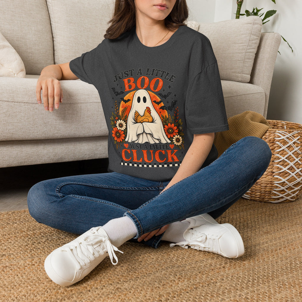 Just a Little Boo, Just a Little Cluck Halloween Chicken Tee