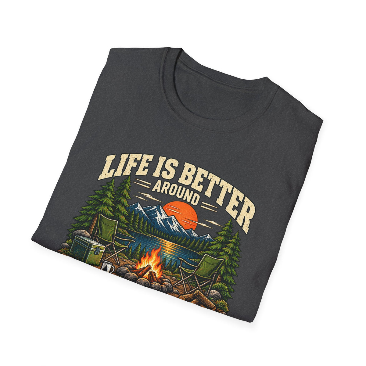 Campfire Therapy – Funny Camping & Outdoors Tee
