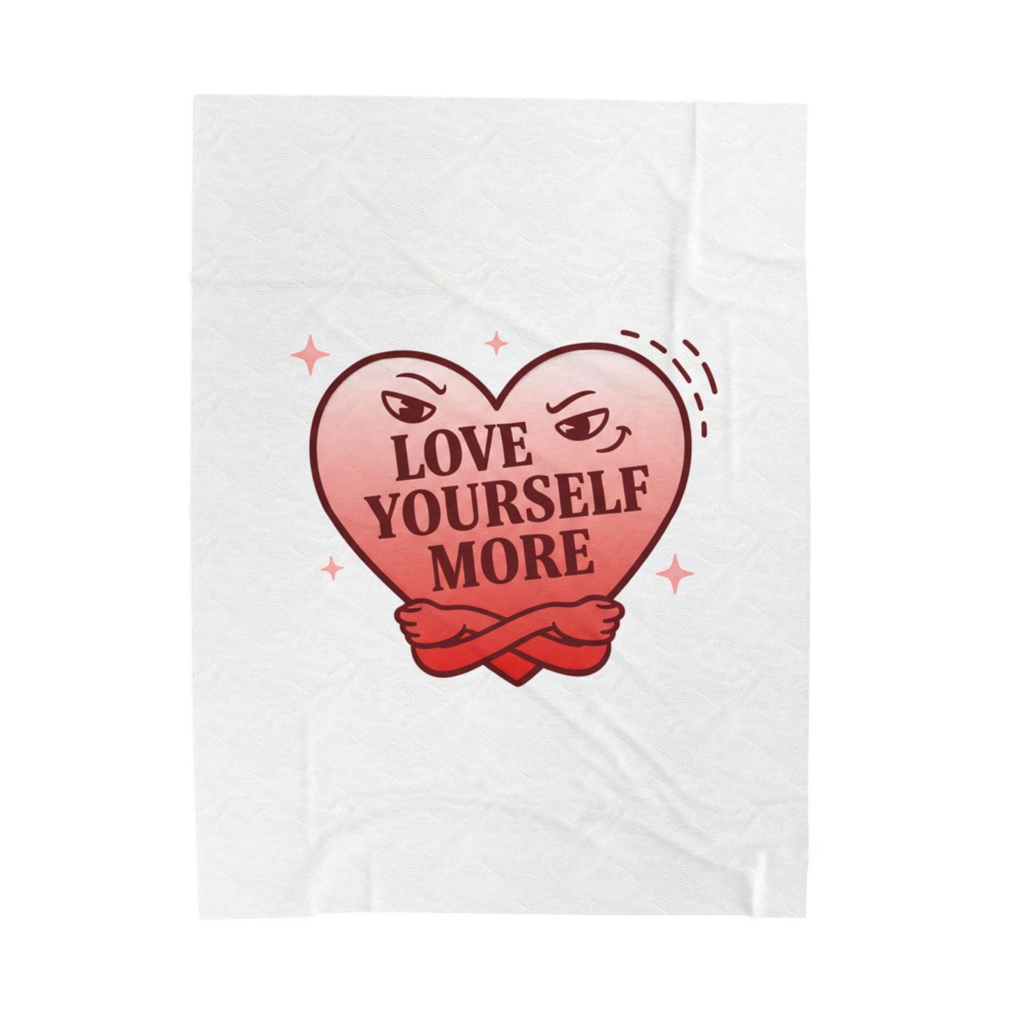 Love Yourself More Velveteen Plush Blanket | anti love heart, edgy Valentine