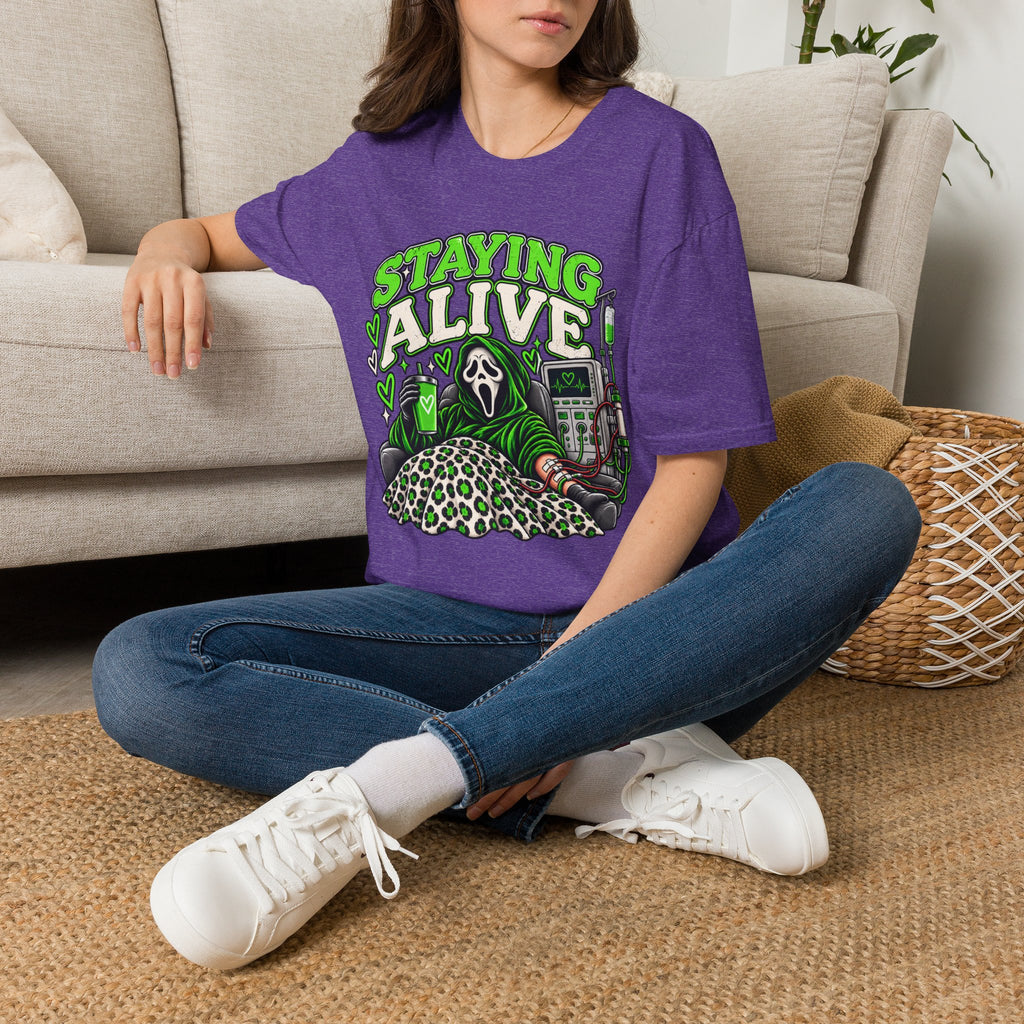 Staying Alive Dialysis Softstyle T-Shirt – Funny Kidney Awareness Tee