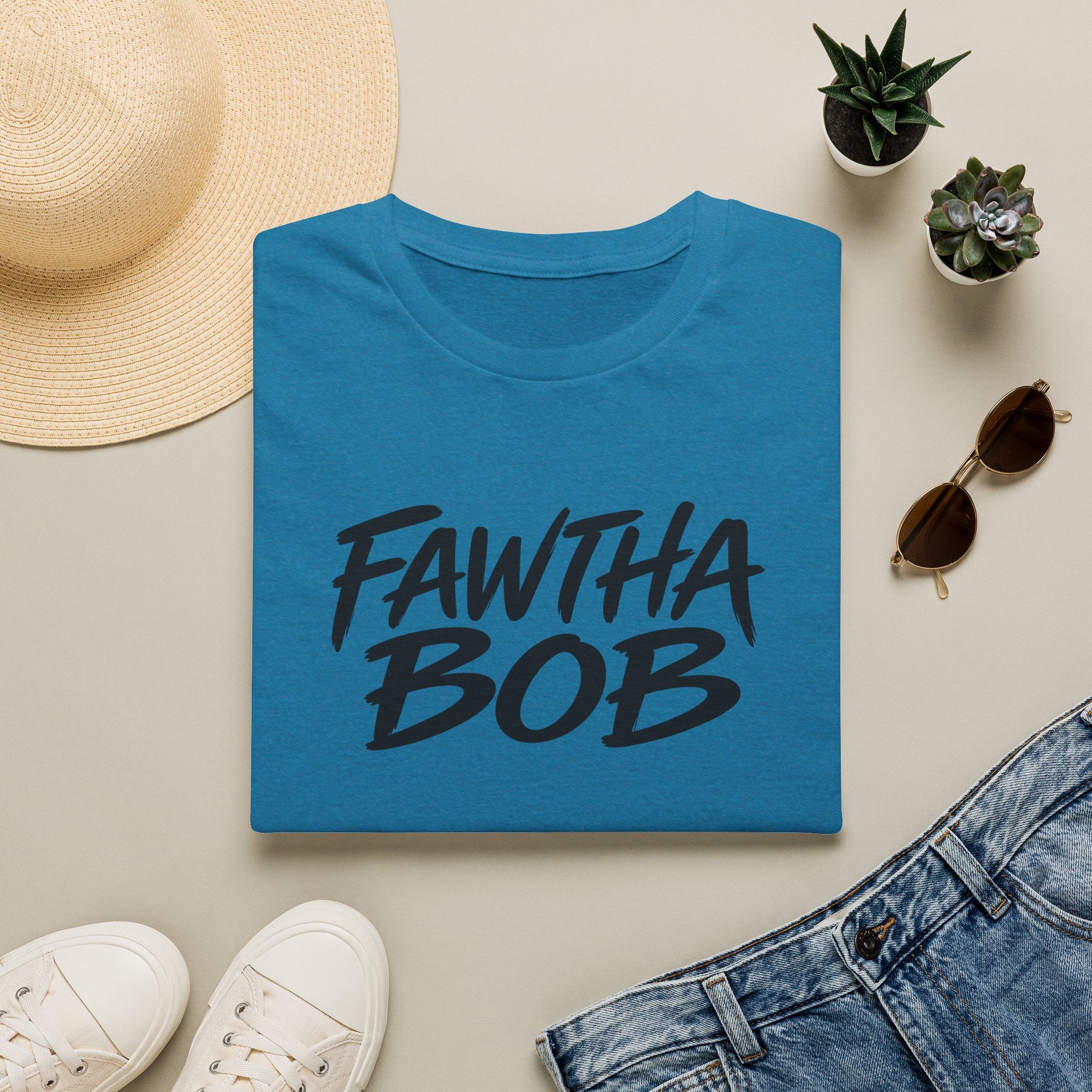 Fawtha Bob Graphic T‑Shirt — Bold Script Casual Tee