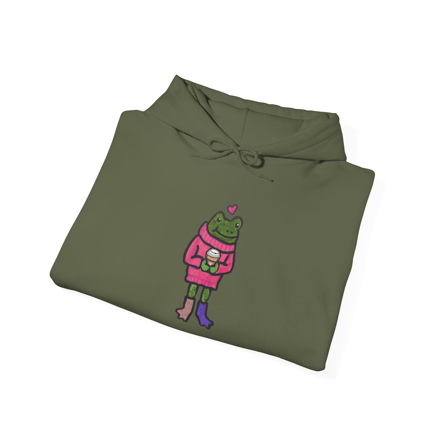 Cute Frog-Themed Unisex Hoodie - Cozy Heavy Blend Sweatshirt for All Occasions