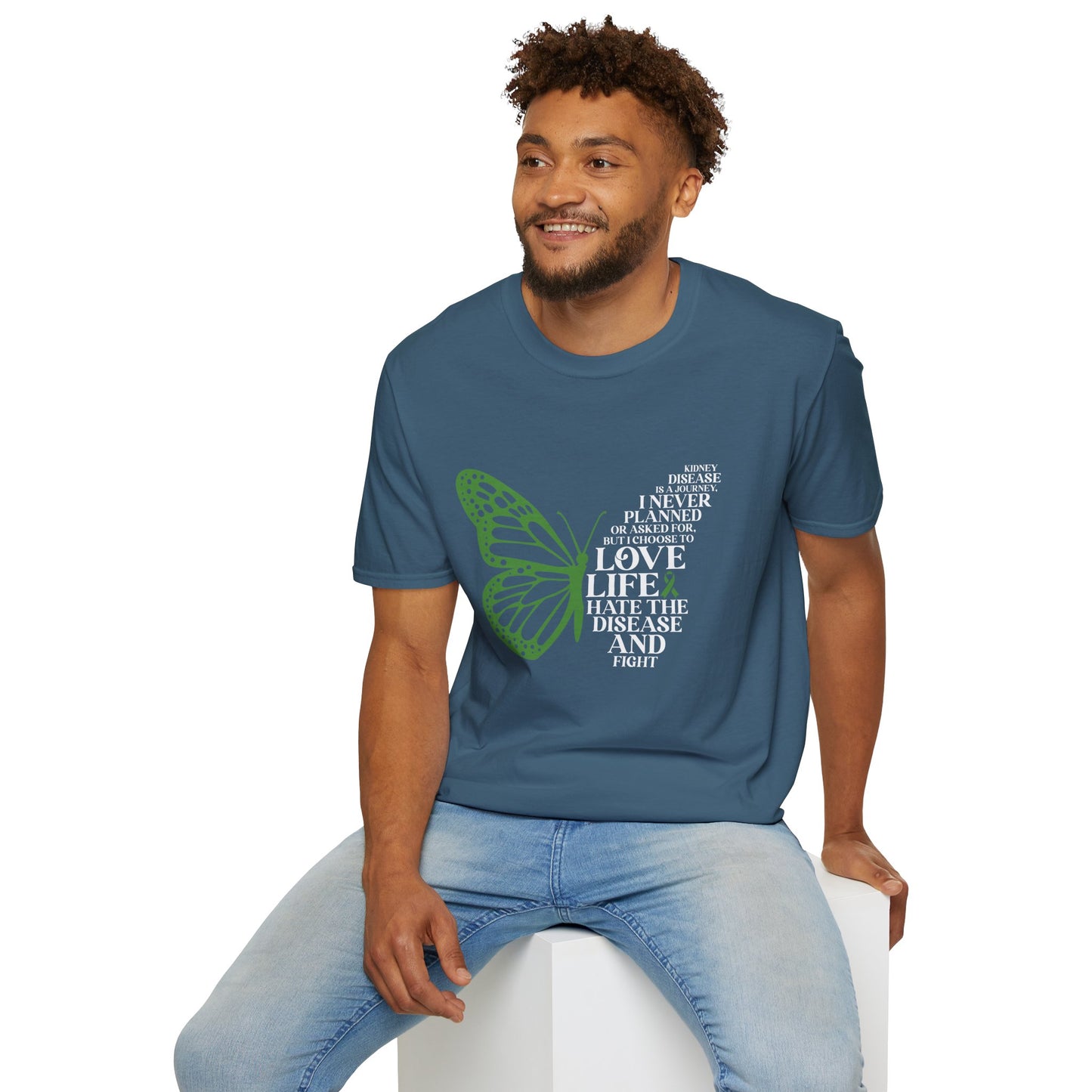 Kidney Disease Awareness White Lettering T-Shirt