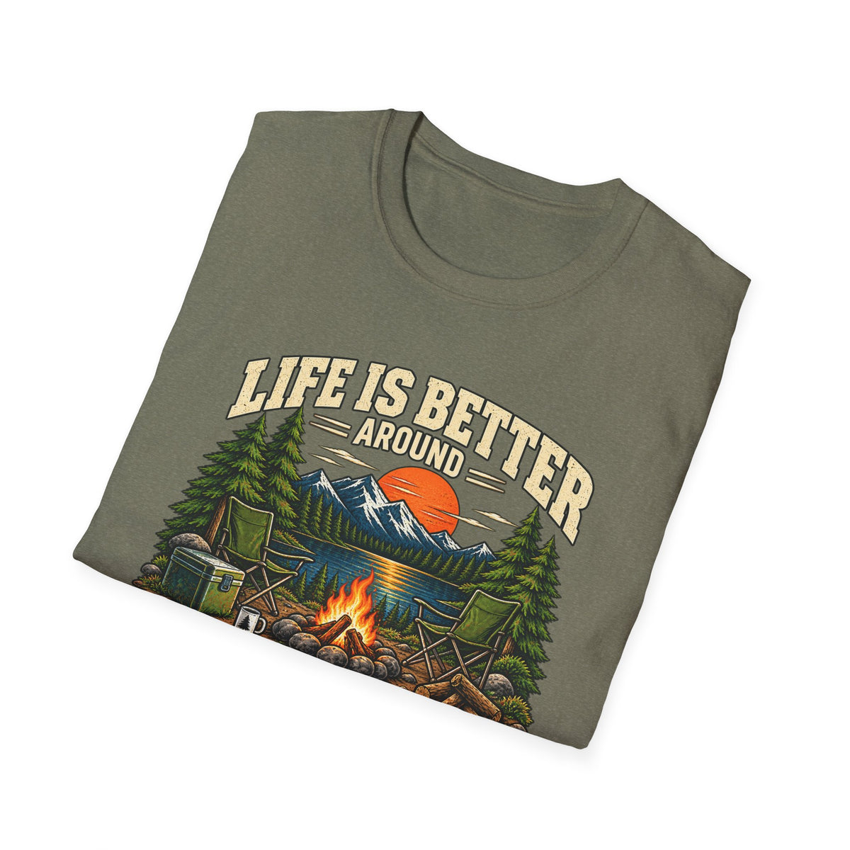 Campfire Therapy – Funny Camping & Outdoors Tee