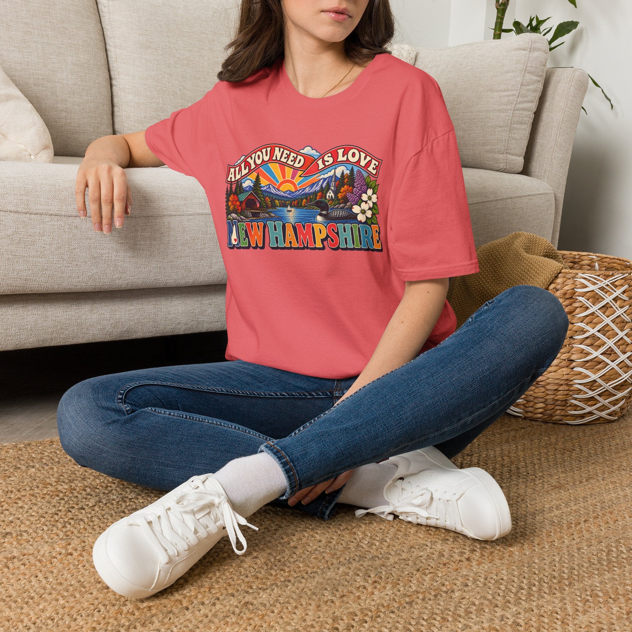 New Hampshire Retro 'All You Need Is Love' T-Shirt