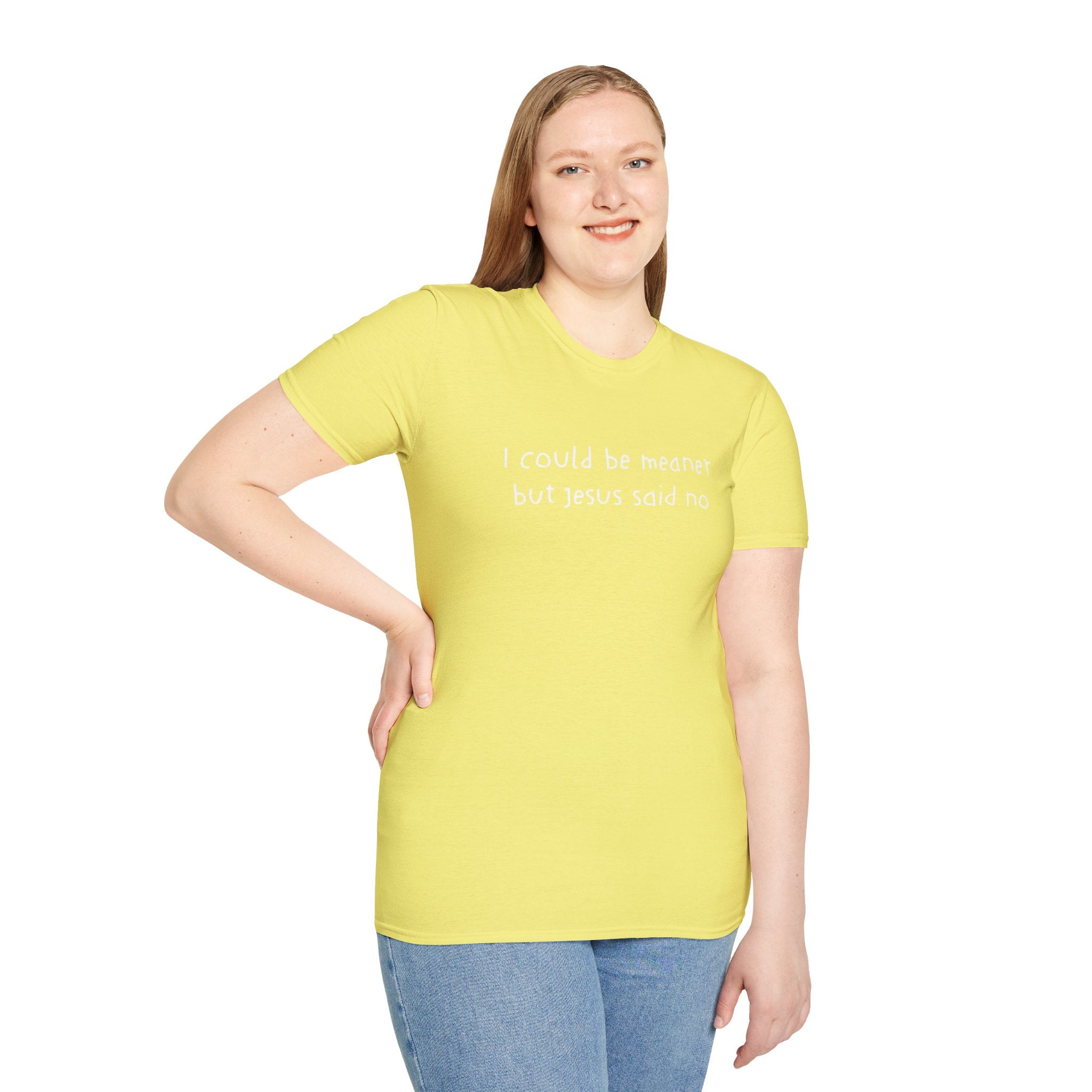 Christian Graphic Tee "I Could Be Meaner But Jesus Said No" – Funny Faith T-Shirt