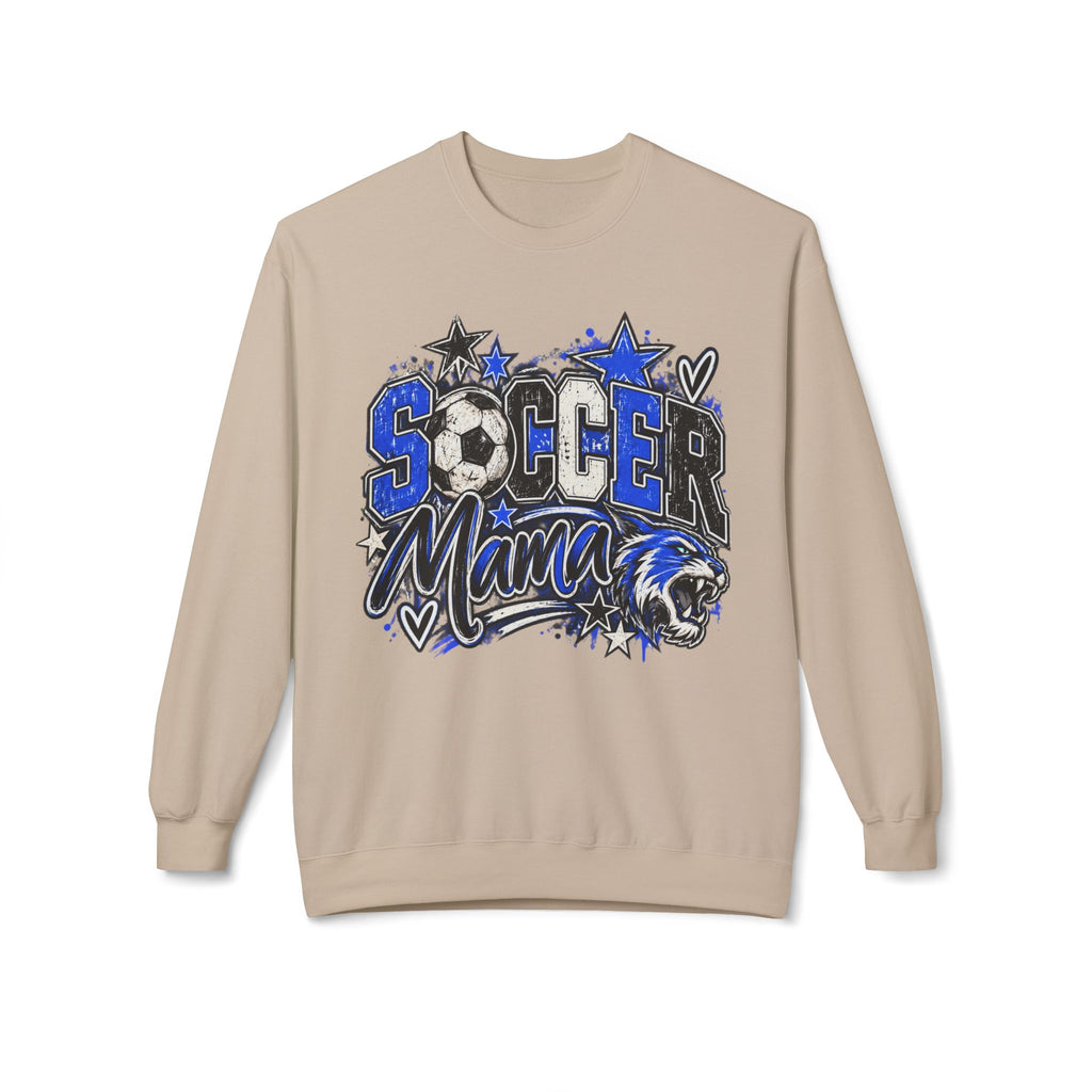 Soccer Mama Softstyle Sweatshirt – Women's Soccer Crewneck with Wildcat Design