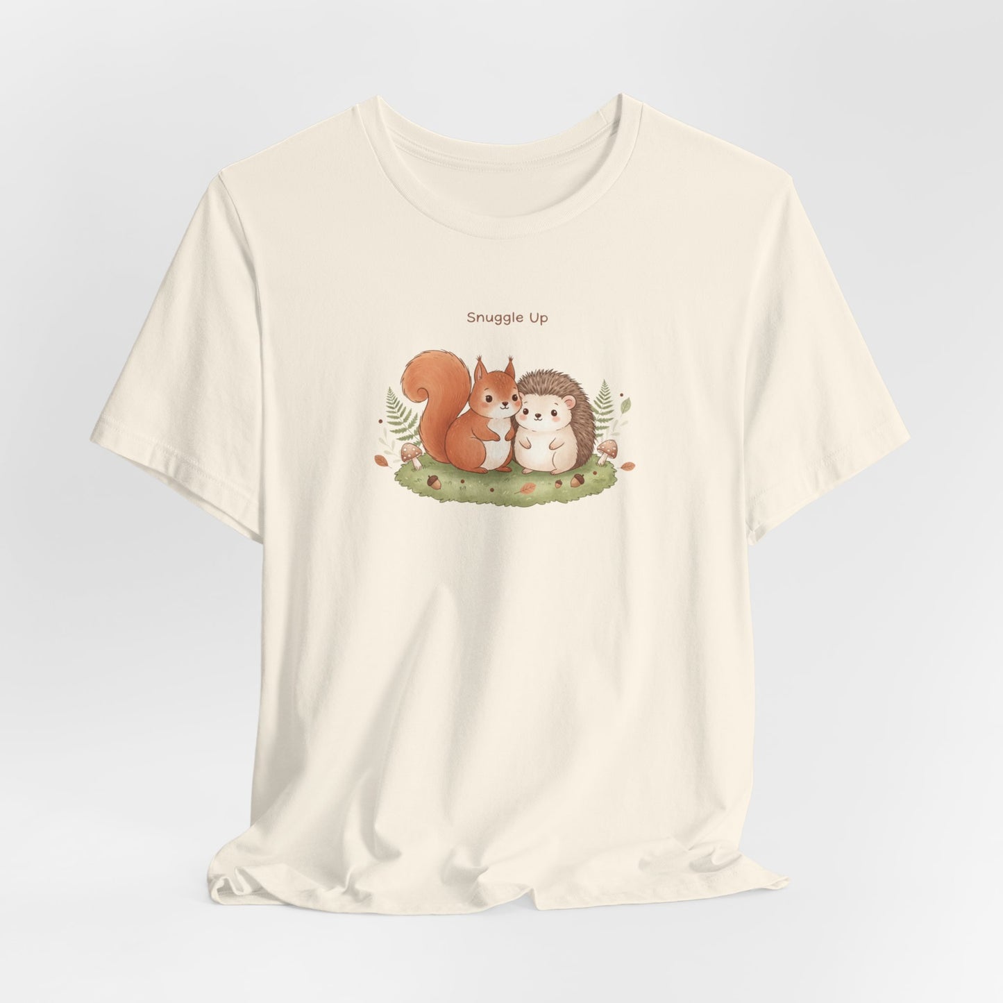 Cute Squirrel & Hedgehog Illustration Tee | cute animal illustration, winter forest art